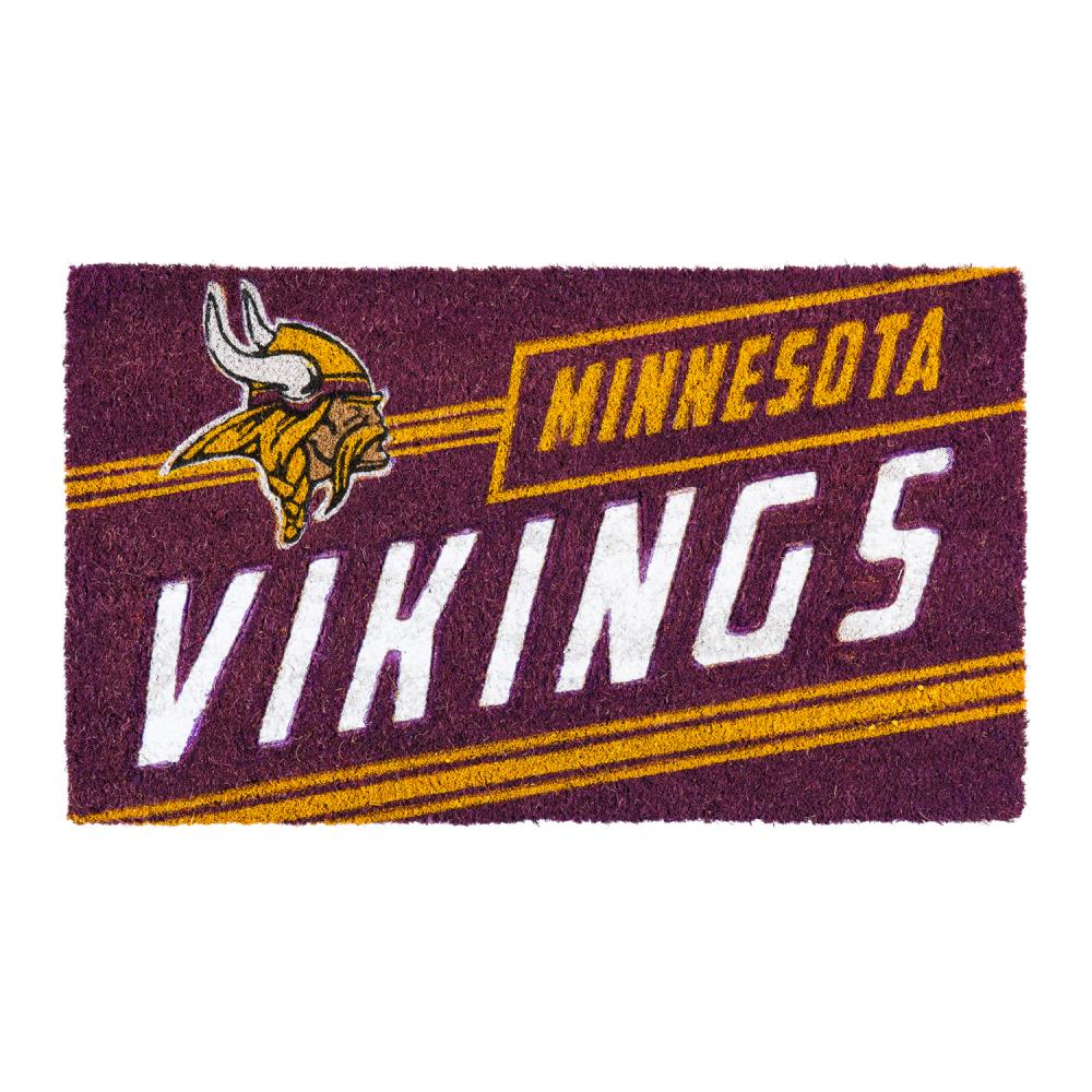 Team Sports America 2RMP3817 Minnesota Vikings 2-ft x 3-ft Interlocking Purple Coir Rectangular Outdoor Decorative Sports Door Mat