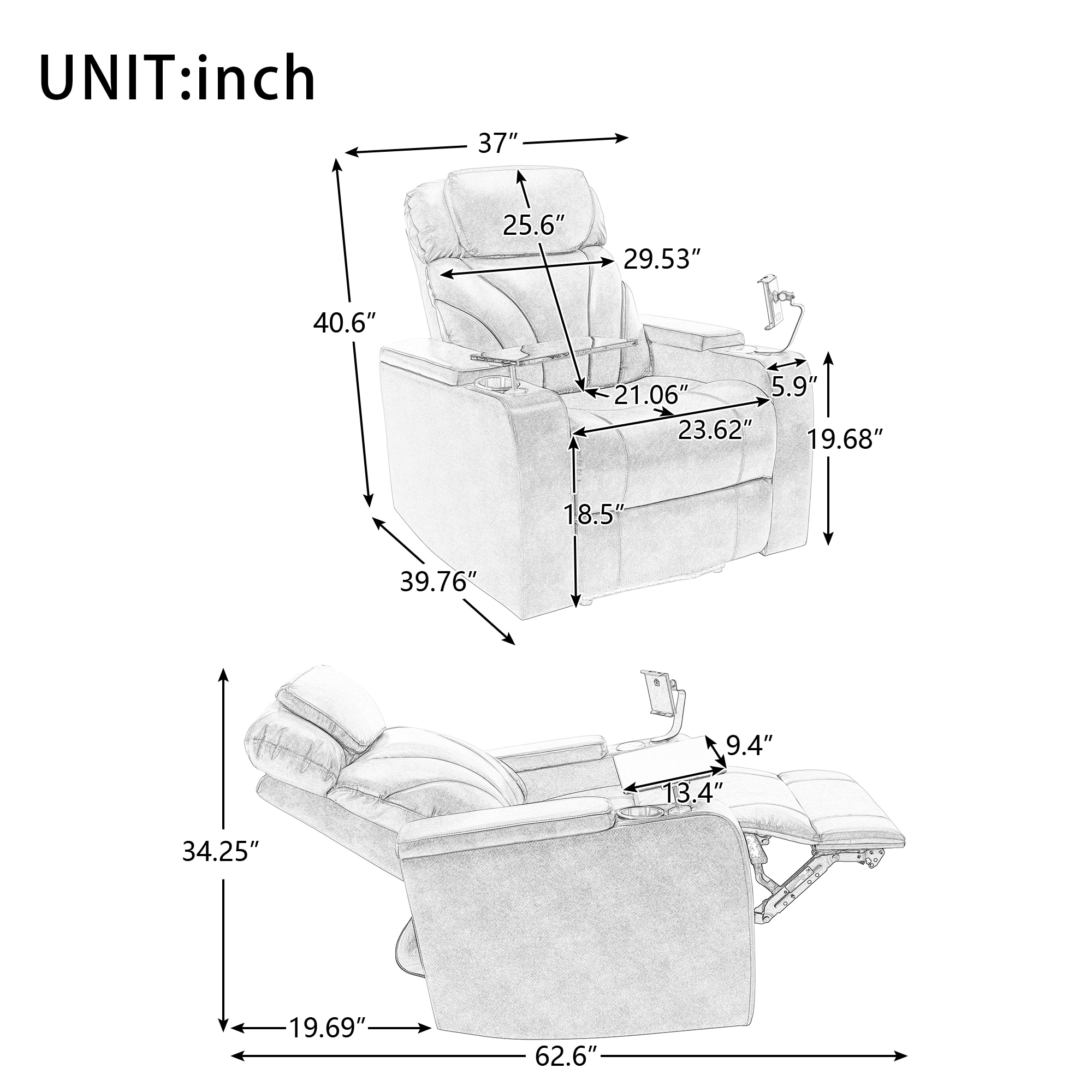 Clihome W50-ZO-6901 recliners - View #16