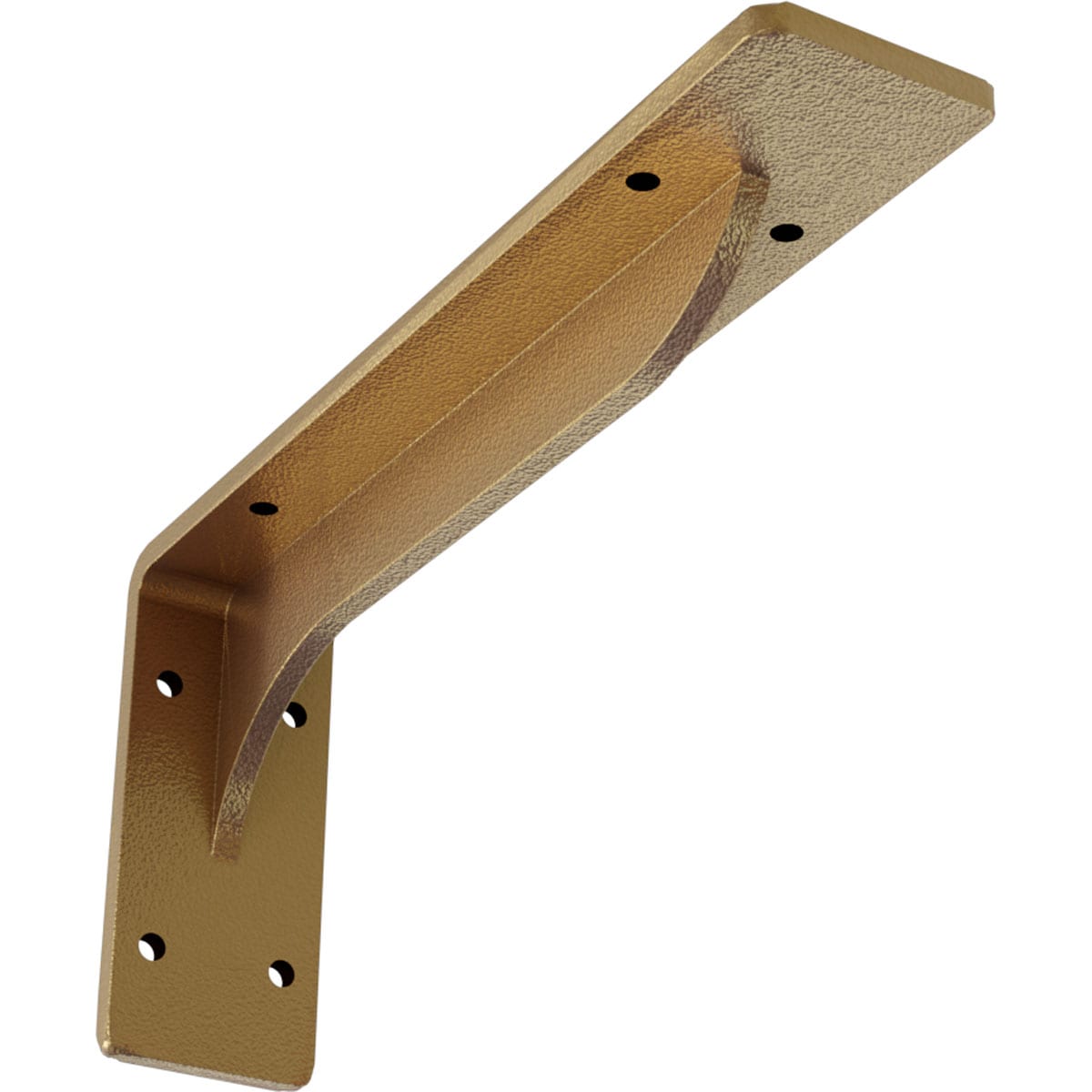 Ekena Millwork BKTM02X10X04EBHGO Embrey Steel 10-in x 2-in x 4.75-in Gold Steel Countertop support bracket