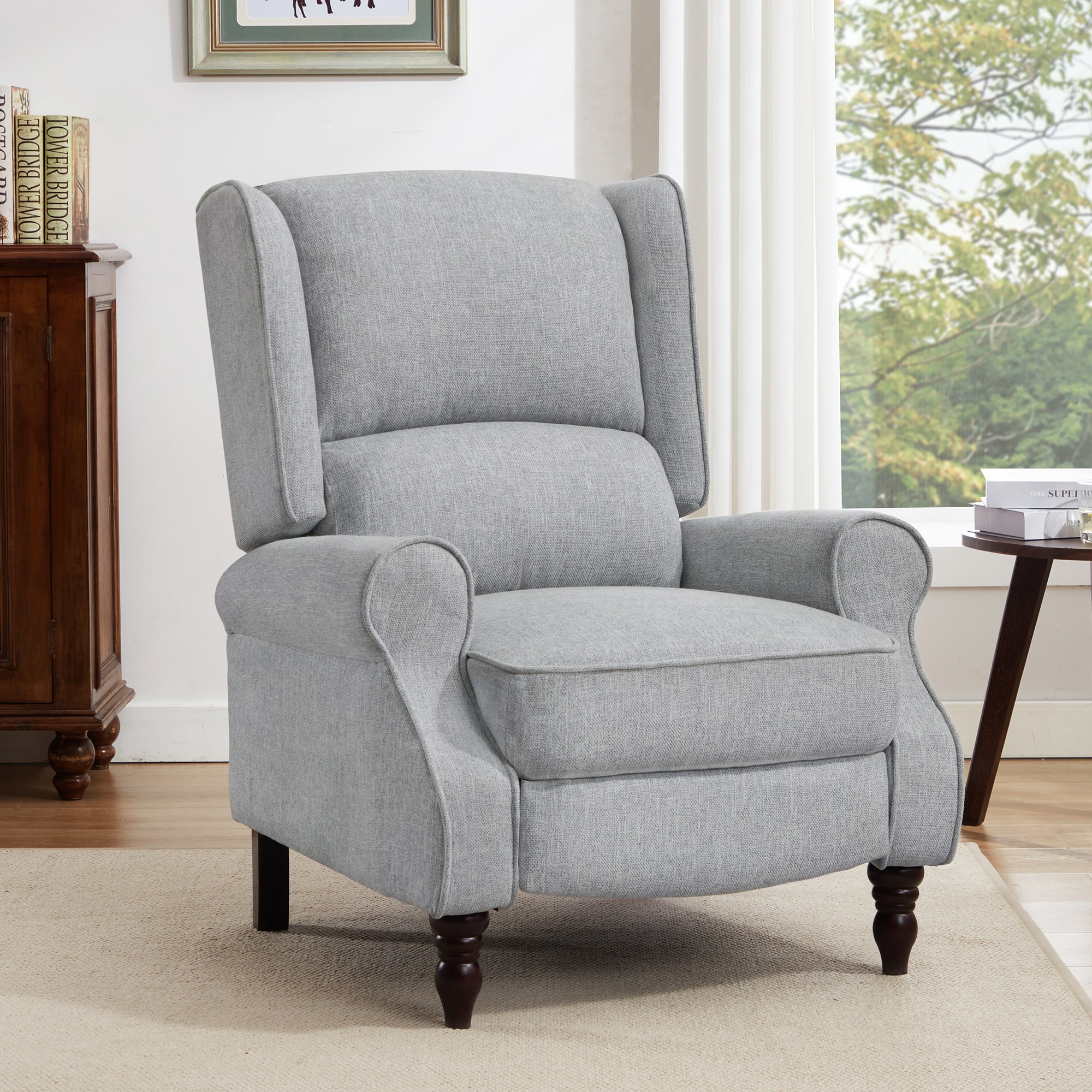 LUE BONA SN-007-01LS Modern Light Gray Linen Theater seating Chair