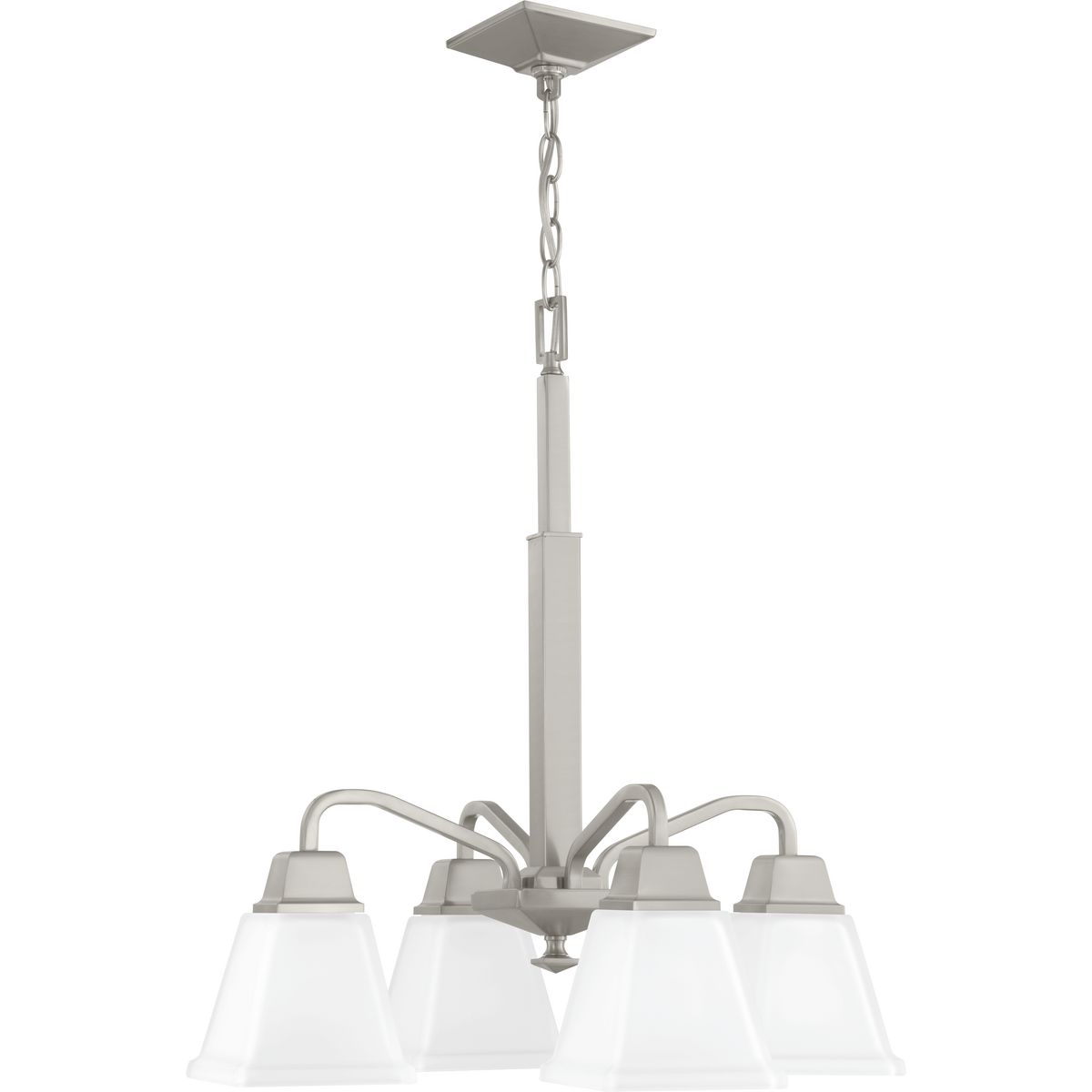 Progress Lighting P400118-009 Clifton Heights 4 -Light Brushed Nickel Craftsman For Use in Bedrooms, Dining Rooms, Foyers, Kitchens, Living Rooms Chandelier