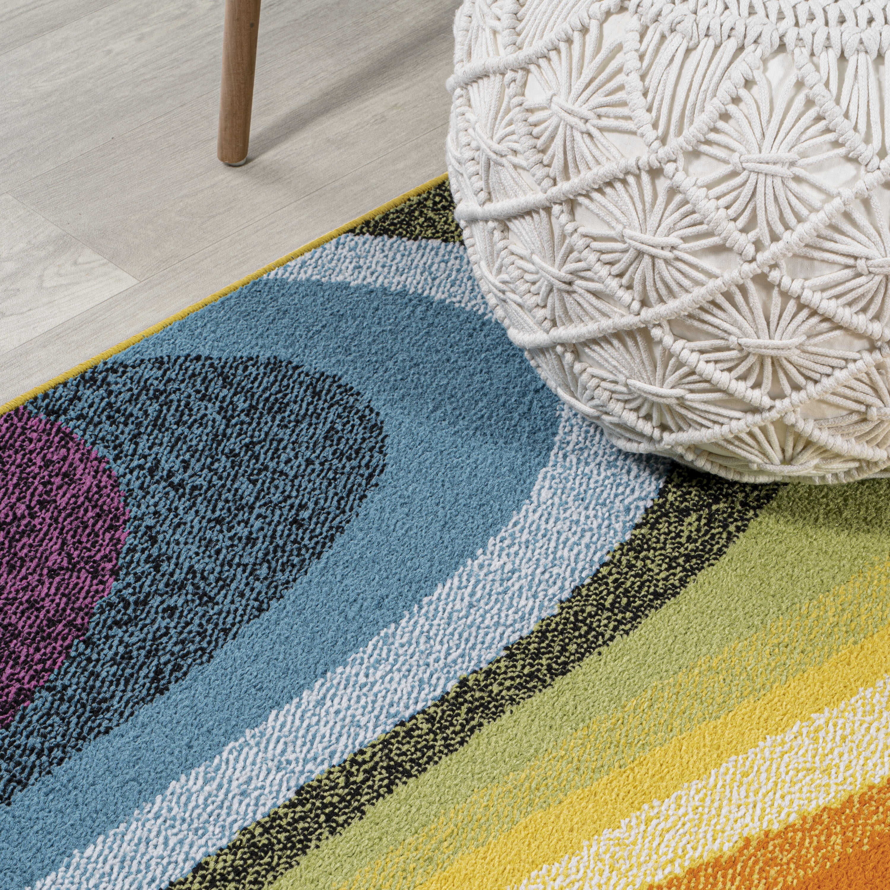 Colorful Abstract Swirl Multicolor 5 x 8 Area Rug