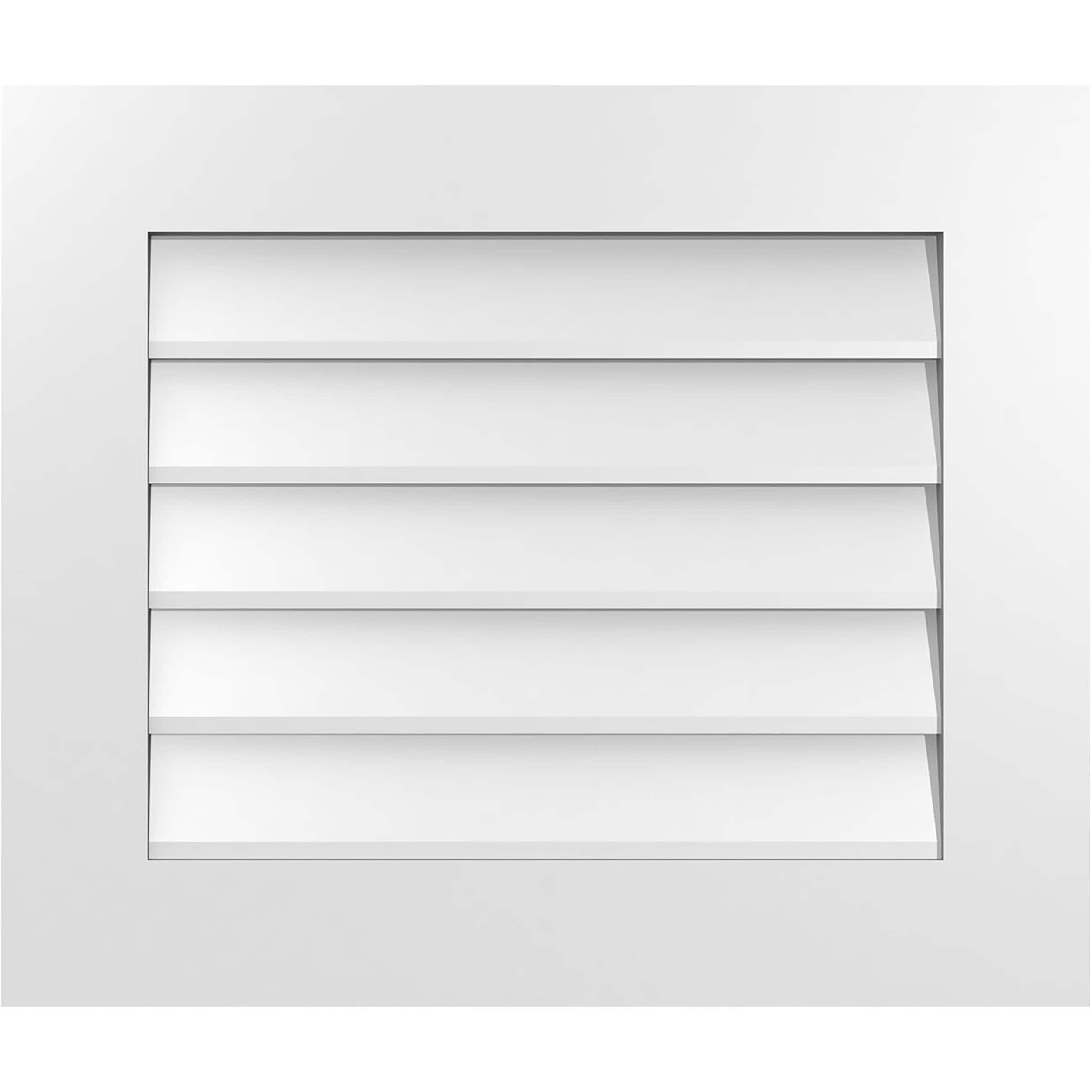 Ekena Millwork GVPVE26X2201SN 26-Inches x 22-Inches Off-white Rectangle PVC Gable Louver Vent