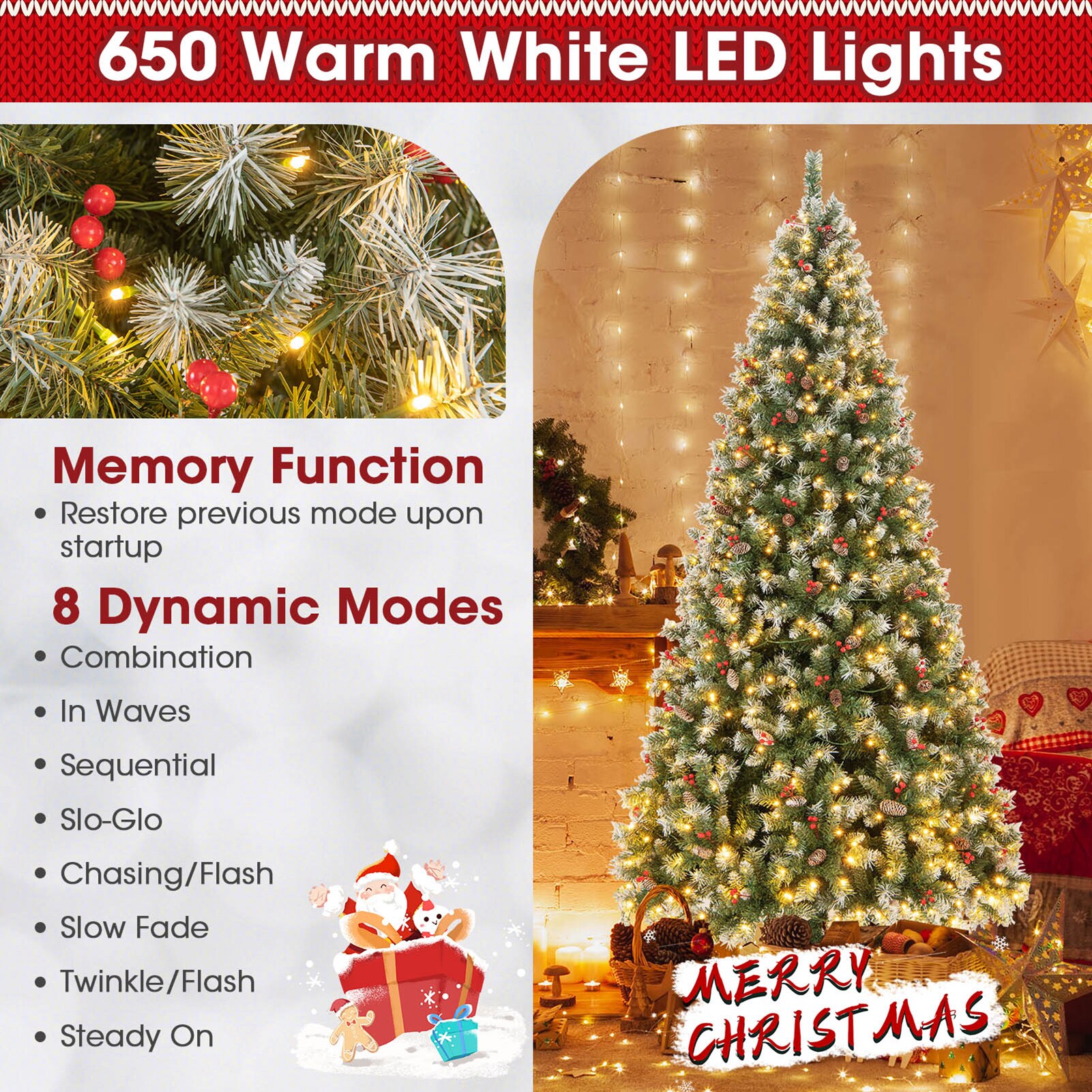 WELLFOR CM-HJY-23534US Artificial-Christmas-Trees - View #3