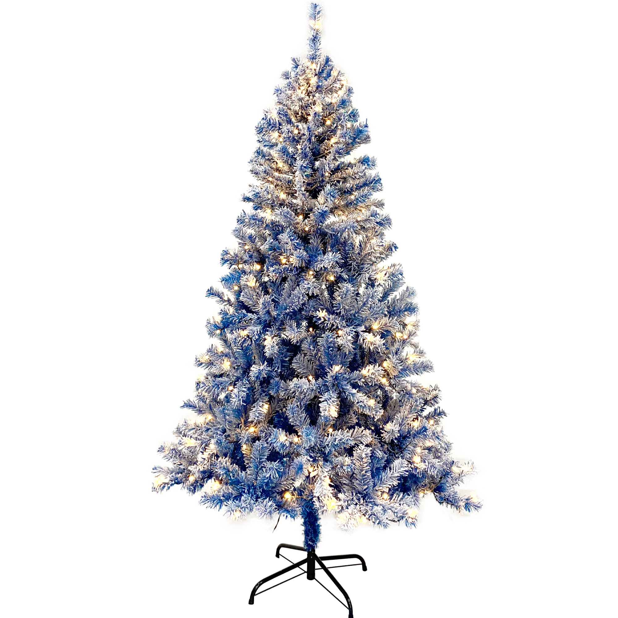 WELLFOR YA723375GW 6-Feet Pre-lit Blue Artificial Christmas Tree with Color Changing LED Lights