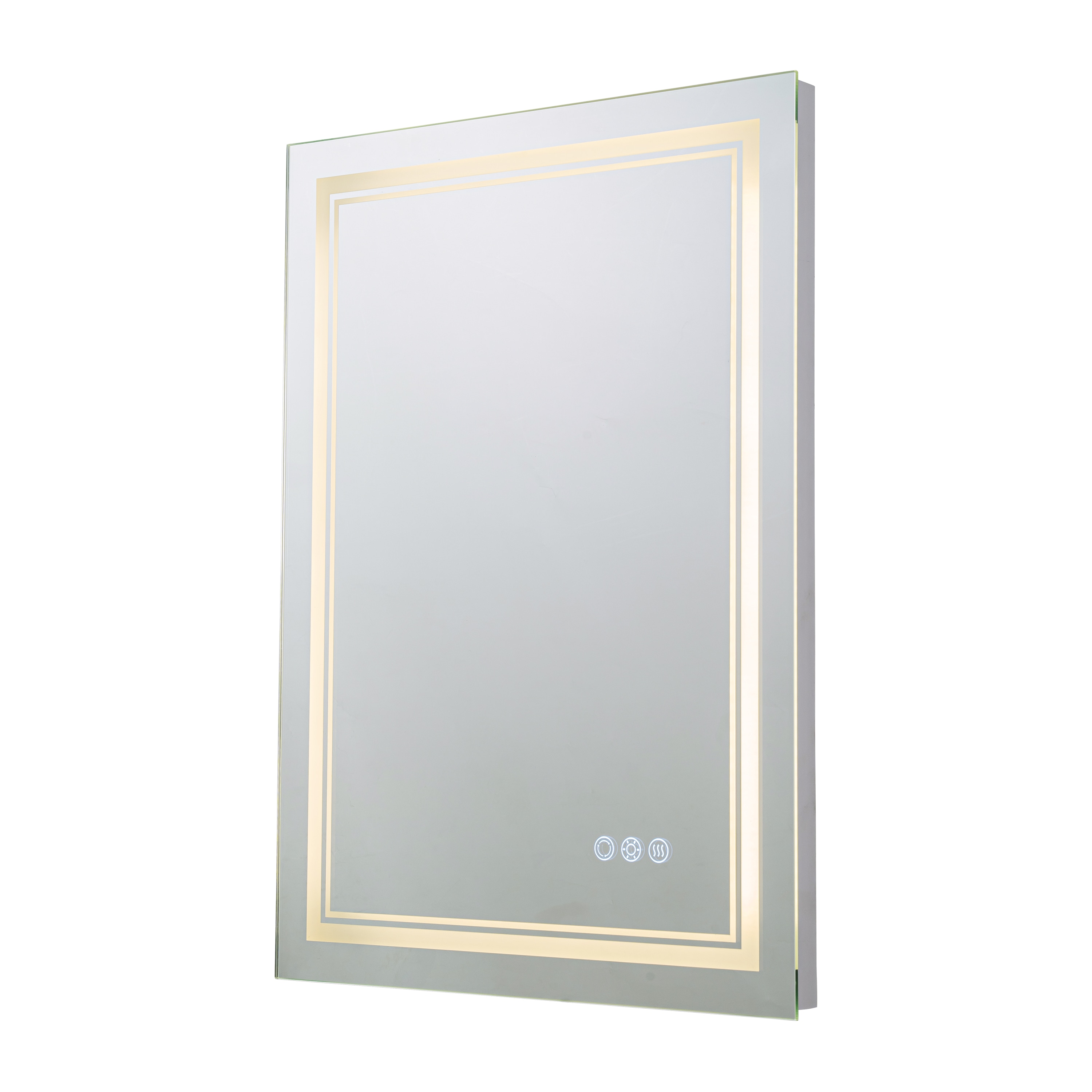C Cattleya CA2144-CH 23.75-Inches x 31.5-Inches Beveled Frameless Rectangle Dimmable Lighted Fog Free Bathroom Vanity Mirror ( Silver )