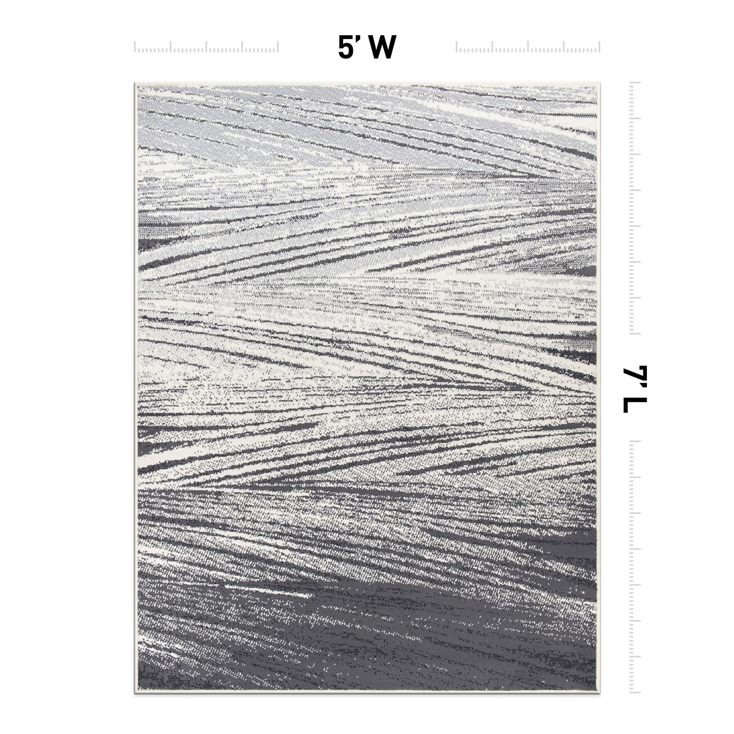 World Rug Gallery 5 X 7 Ft Gray Indoor Abstract Area Rug In The Rugs   65695745 