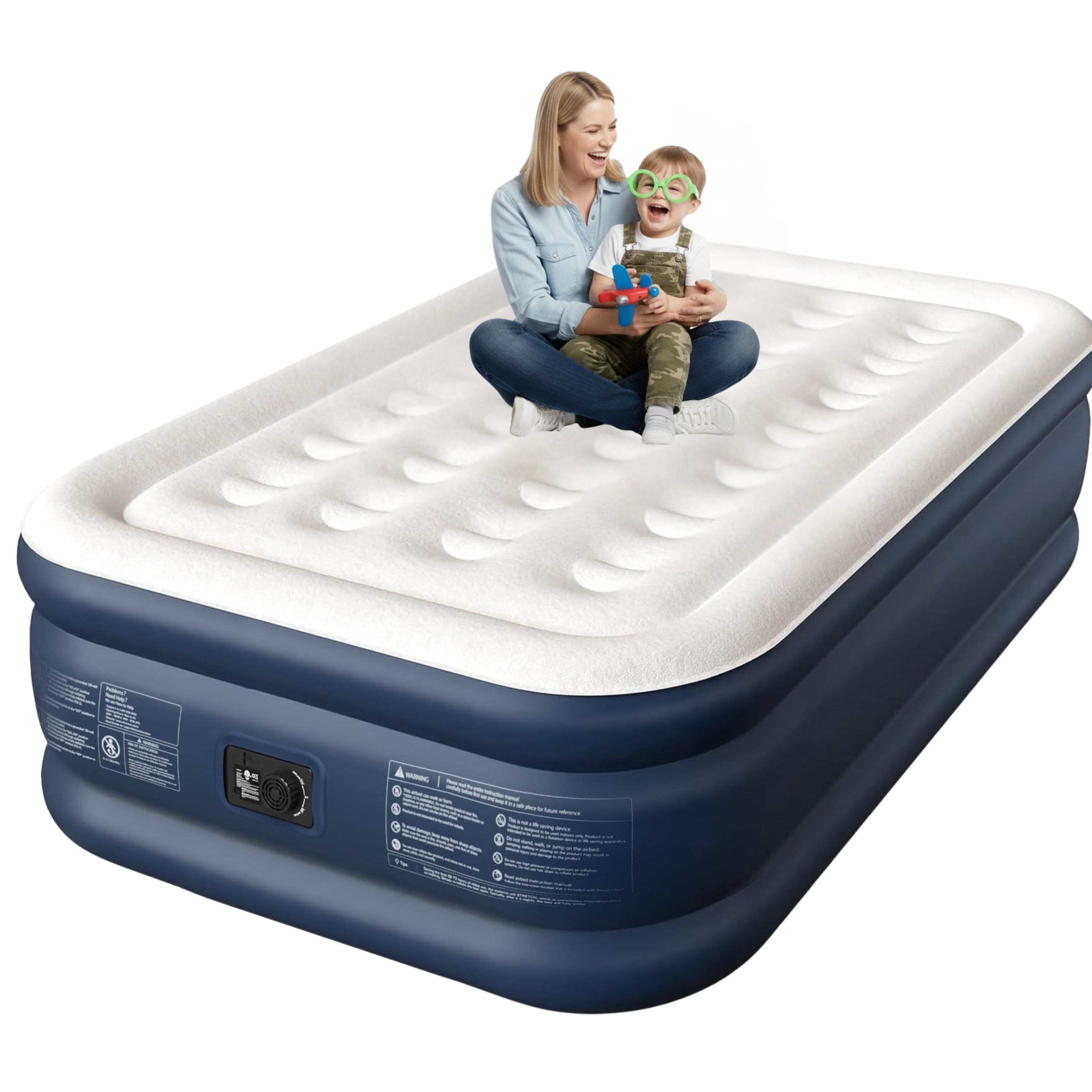 CHERIMOR PVC Air Mattress with Built-in Pump and 800-lb Capacity