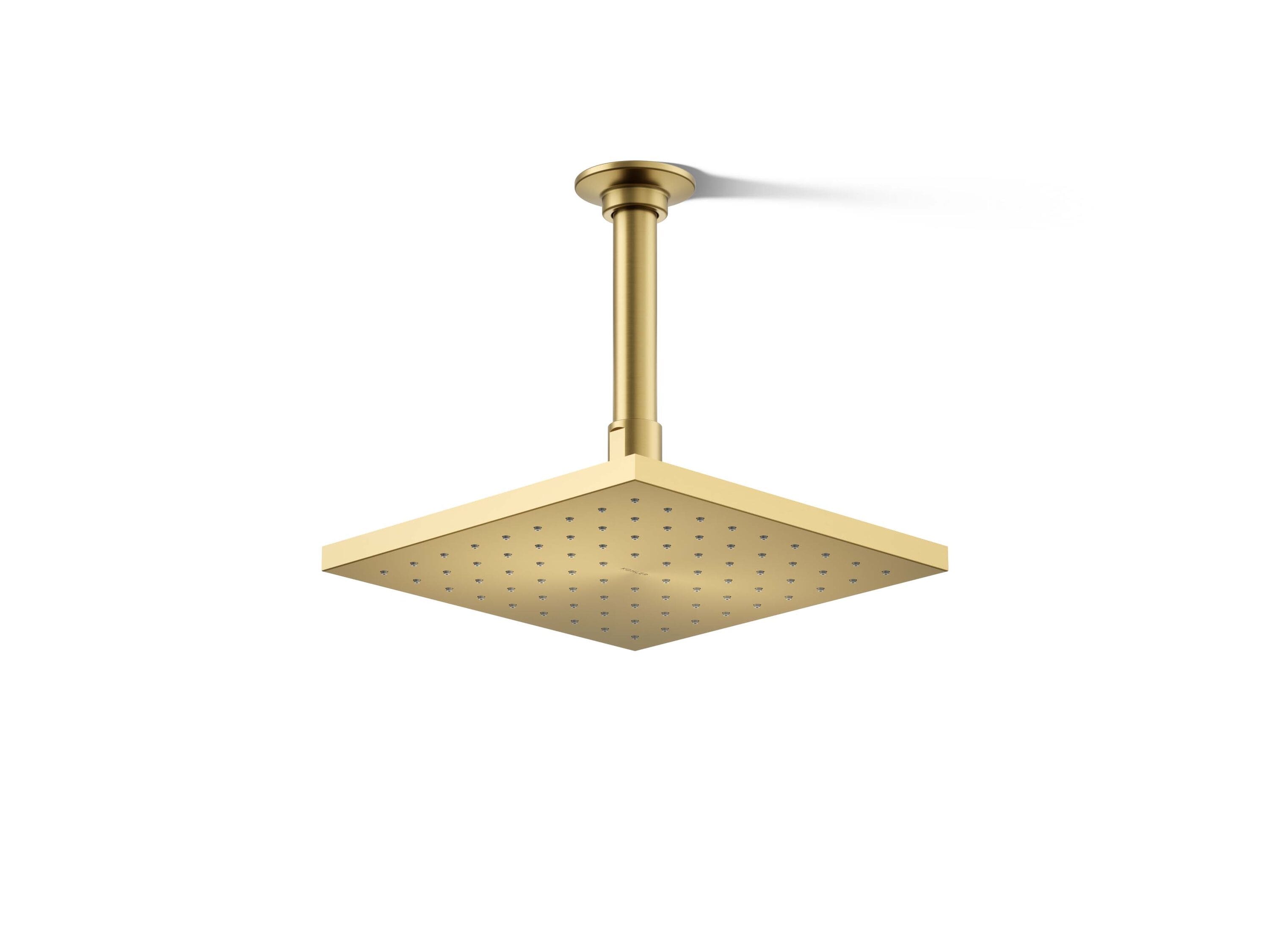 KOHLER K-13695-2MB 1.0 -Spray Vibrant Brushed Moderne Brass 8-in Square Fixed Rain Shower Head 2.5 GPM