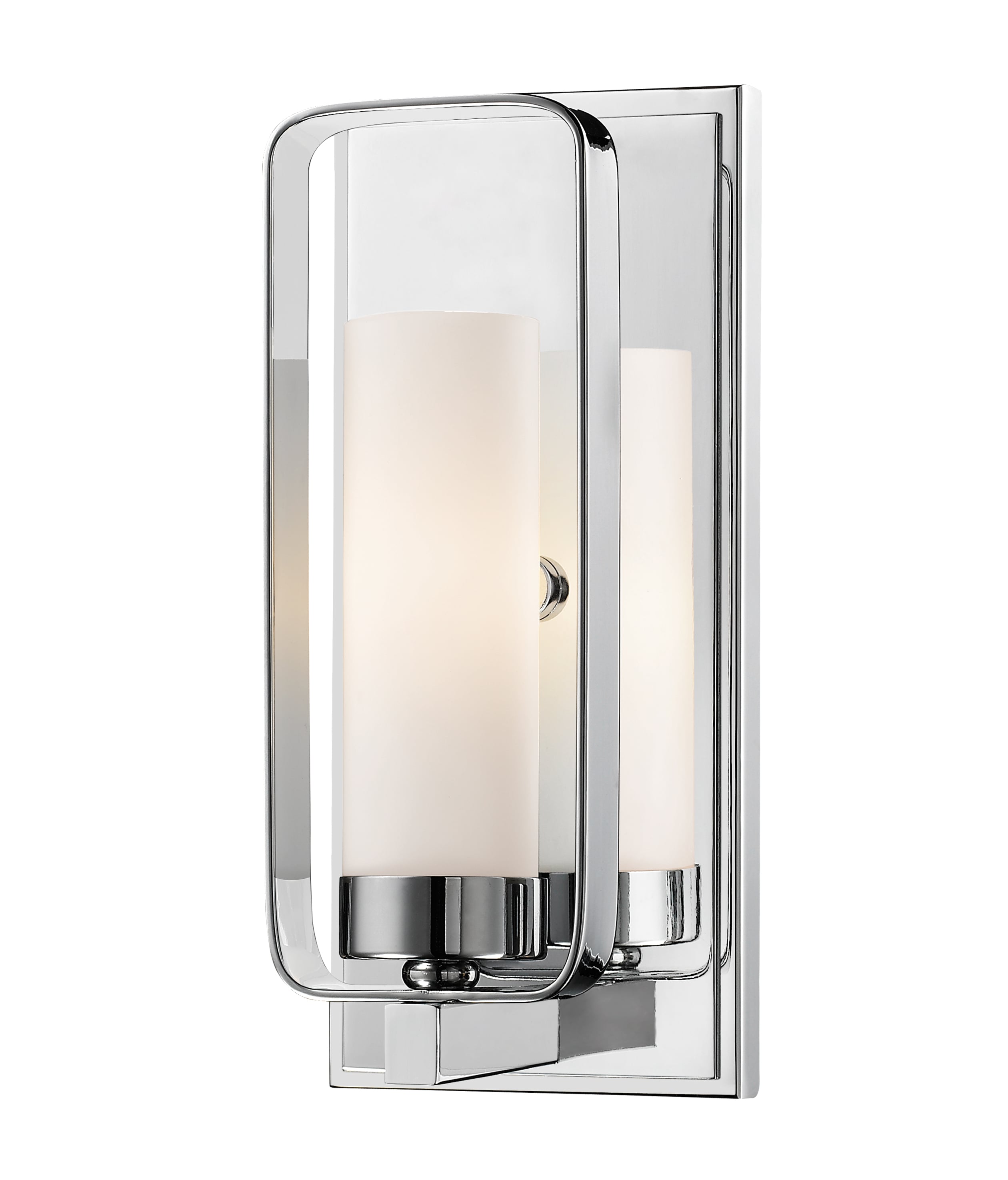 Chrome and Opal Glass Modern Wall Sconce
