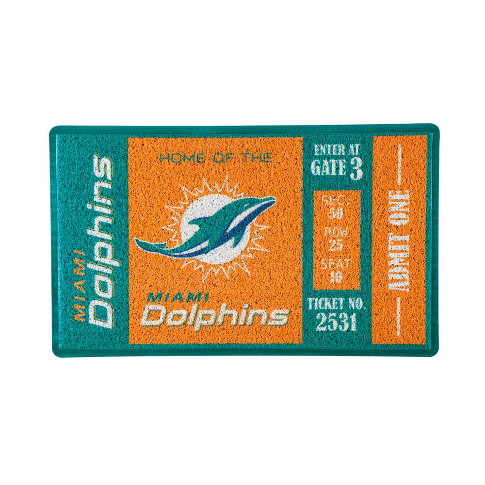 Team Sports America Miami Dolphins 2-1/2-ft x 1-1/2-ft Interlocking Green  Rectangular Outdoor Decorative Sports Door Mat in the Mats department at