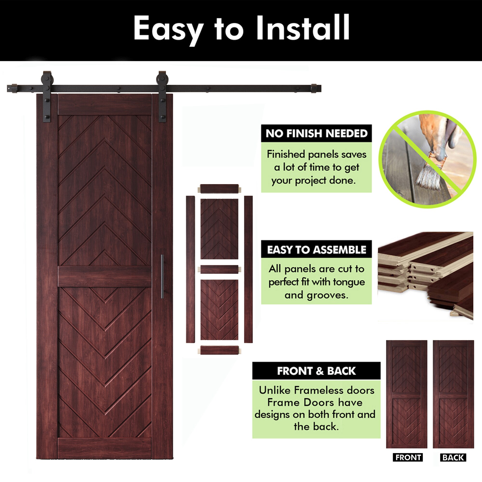 HOMACER YT2H216C-JT2-4880-RD Barn-Doors - View #3