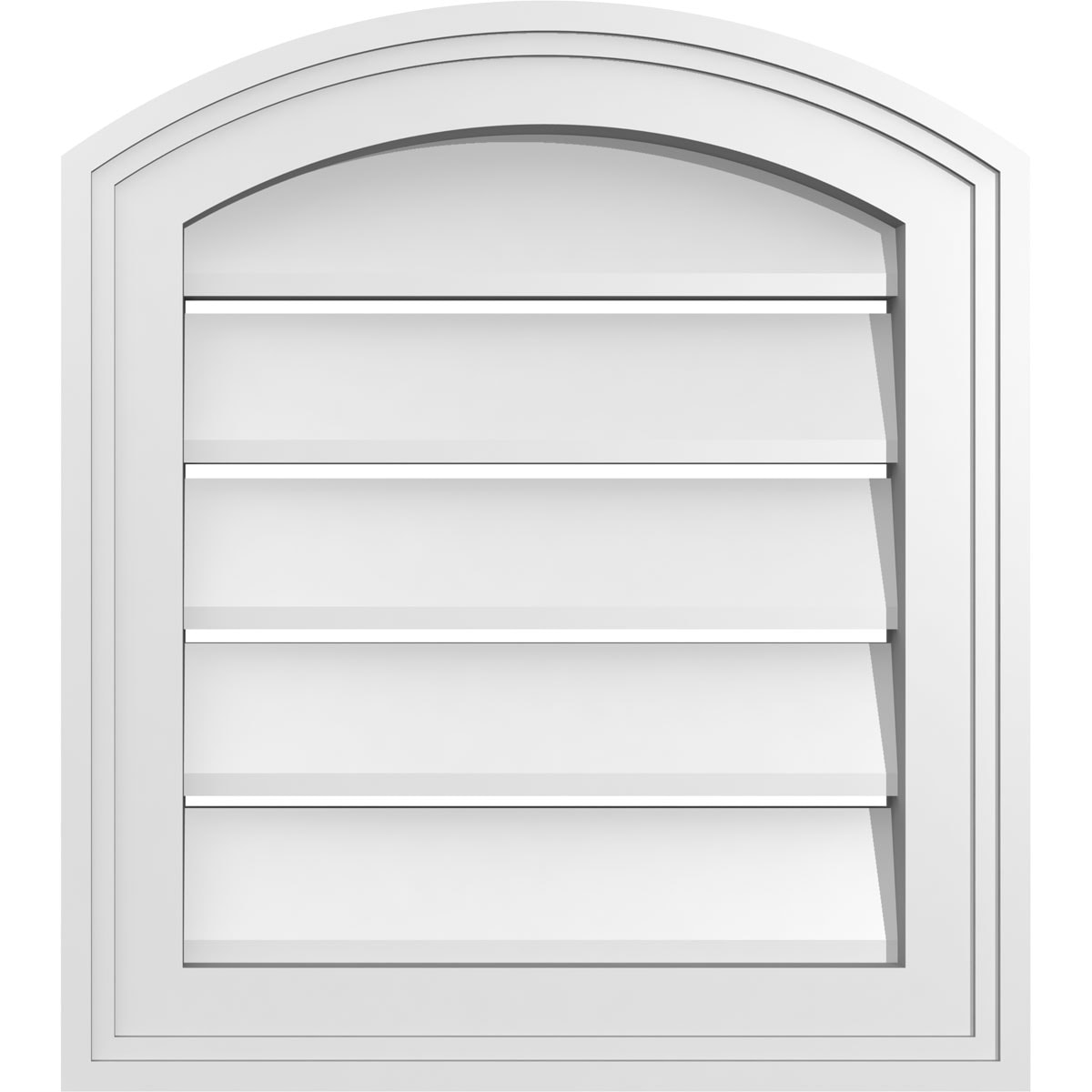 Ekena Millwork GVPAR16X1802SF 16-Inches x 18-Inches Off-white Round top PVC Gable Louver Vent