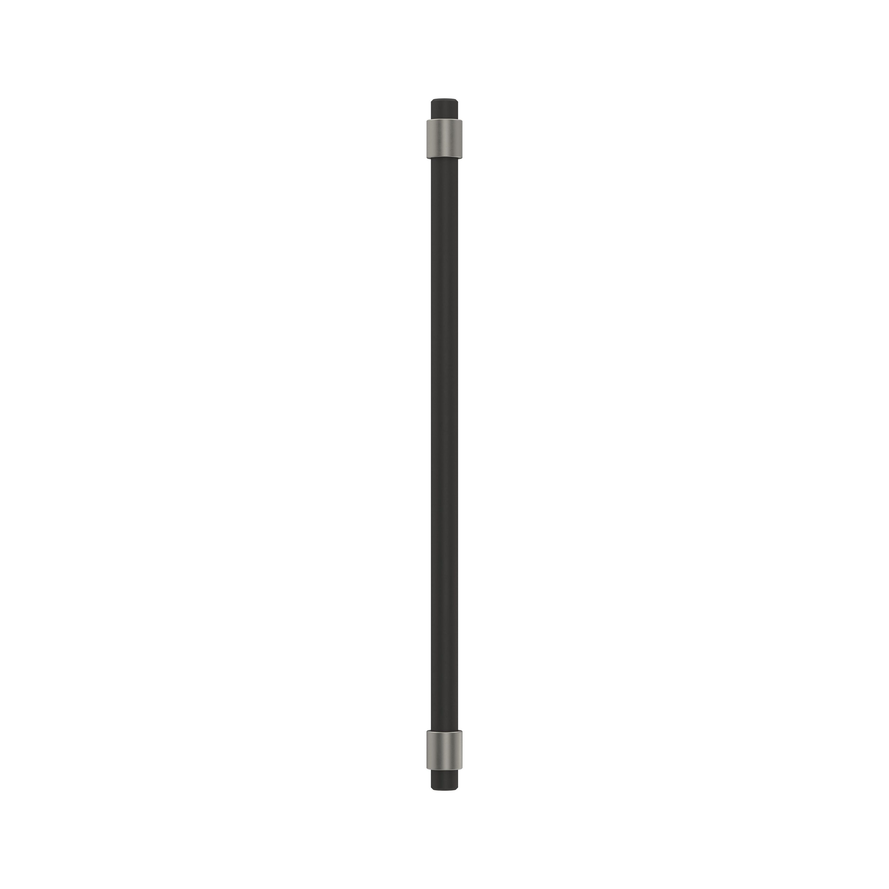Matte Black and Satin Nickel Modern Bar Pull with Mounting Hardware