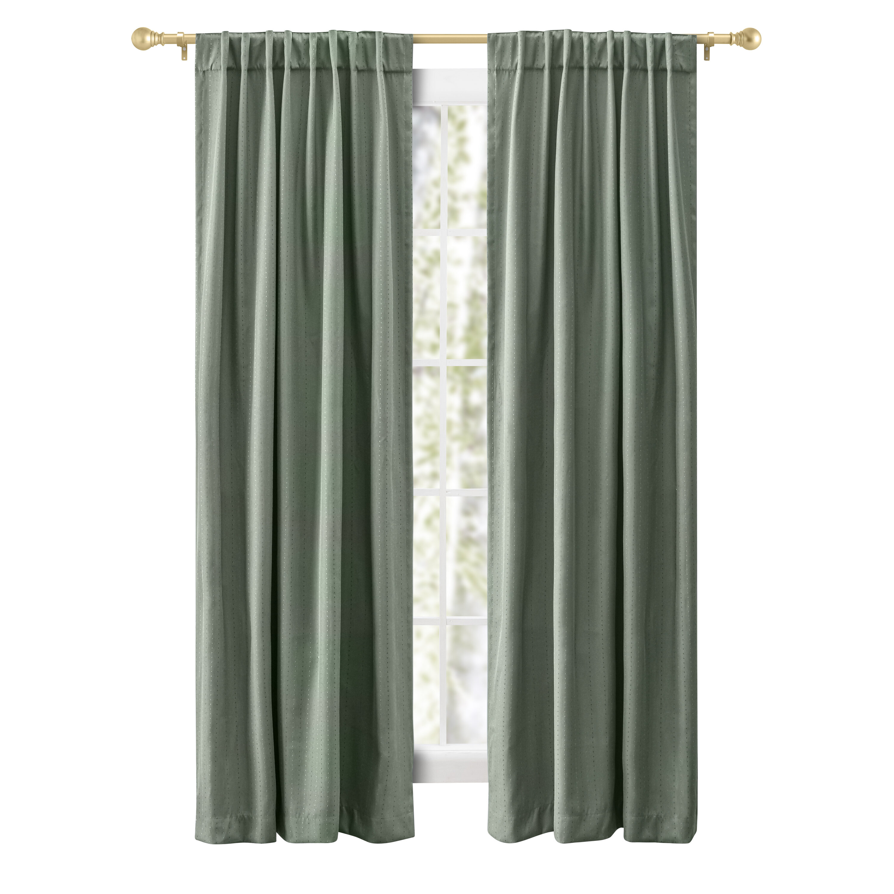 Ricardo Trading 01125-70-084-25 84-Inches Green Room darkening Back tab Single curtain panel