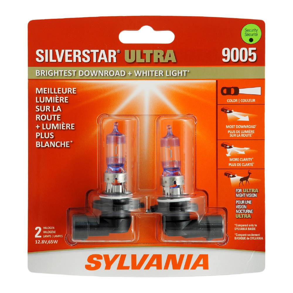 SYLVANIA 9005 ULTRA 9005 ULTRA Halogen Forward Lighting Bulbs, White Light, 2 Pack - Brightest Headlight for Added Clarity