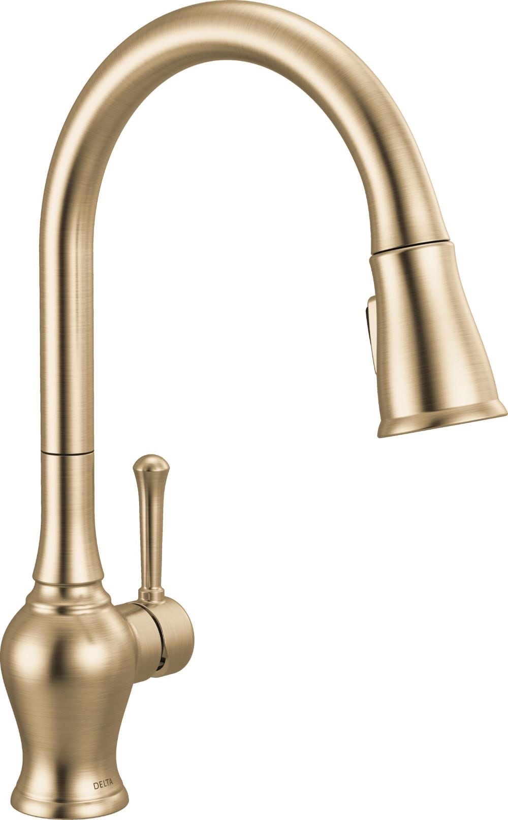 Delta 19727LF-CZ Oria Champagne Bronze Single Handle Deck-mount Pull-down Kitchen Faucet with Sprayer (Includes Deck Plate)