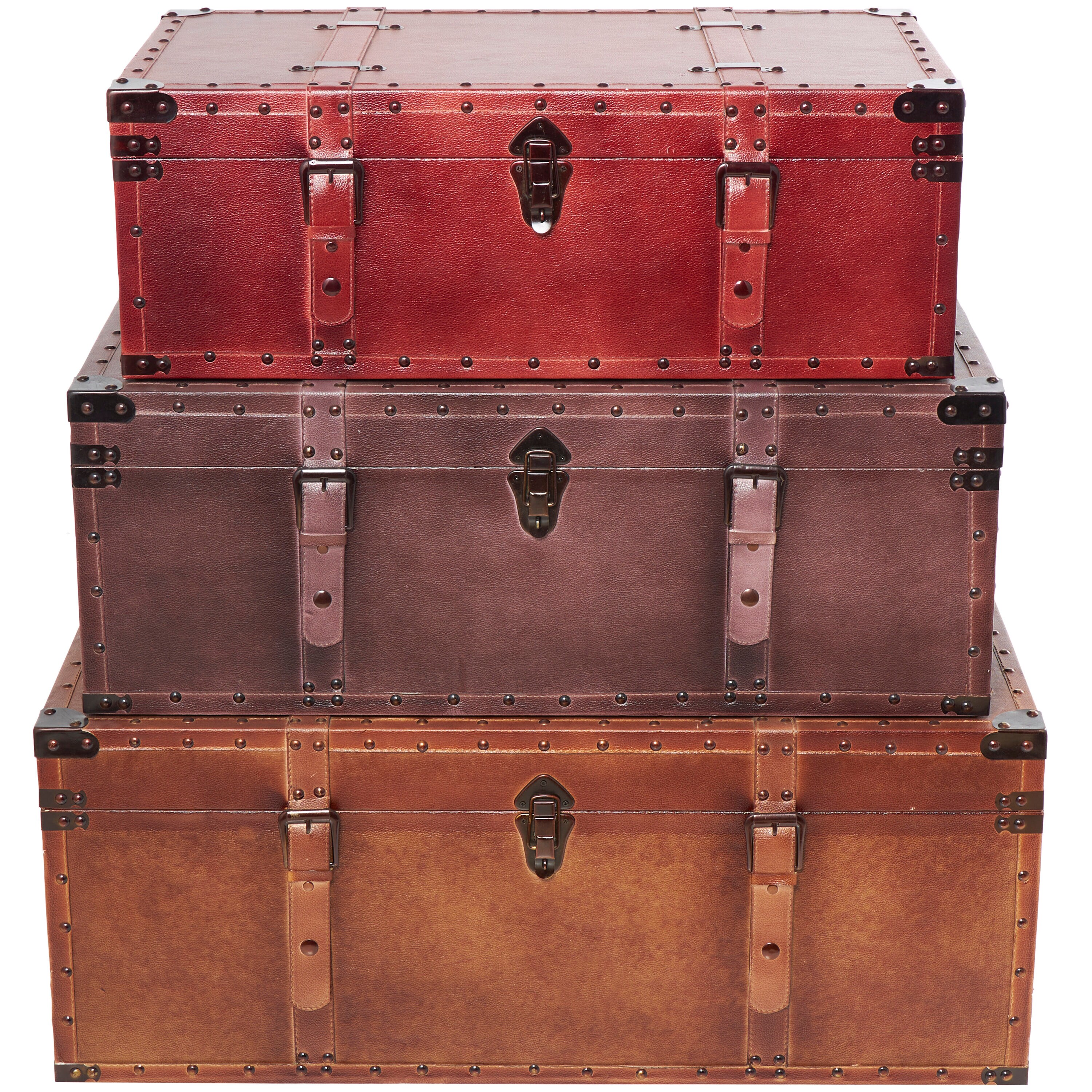 Vintiquewise 2-colored Vintage Style Luggage Suitcase/Trunk Set of 2