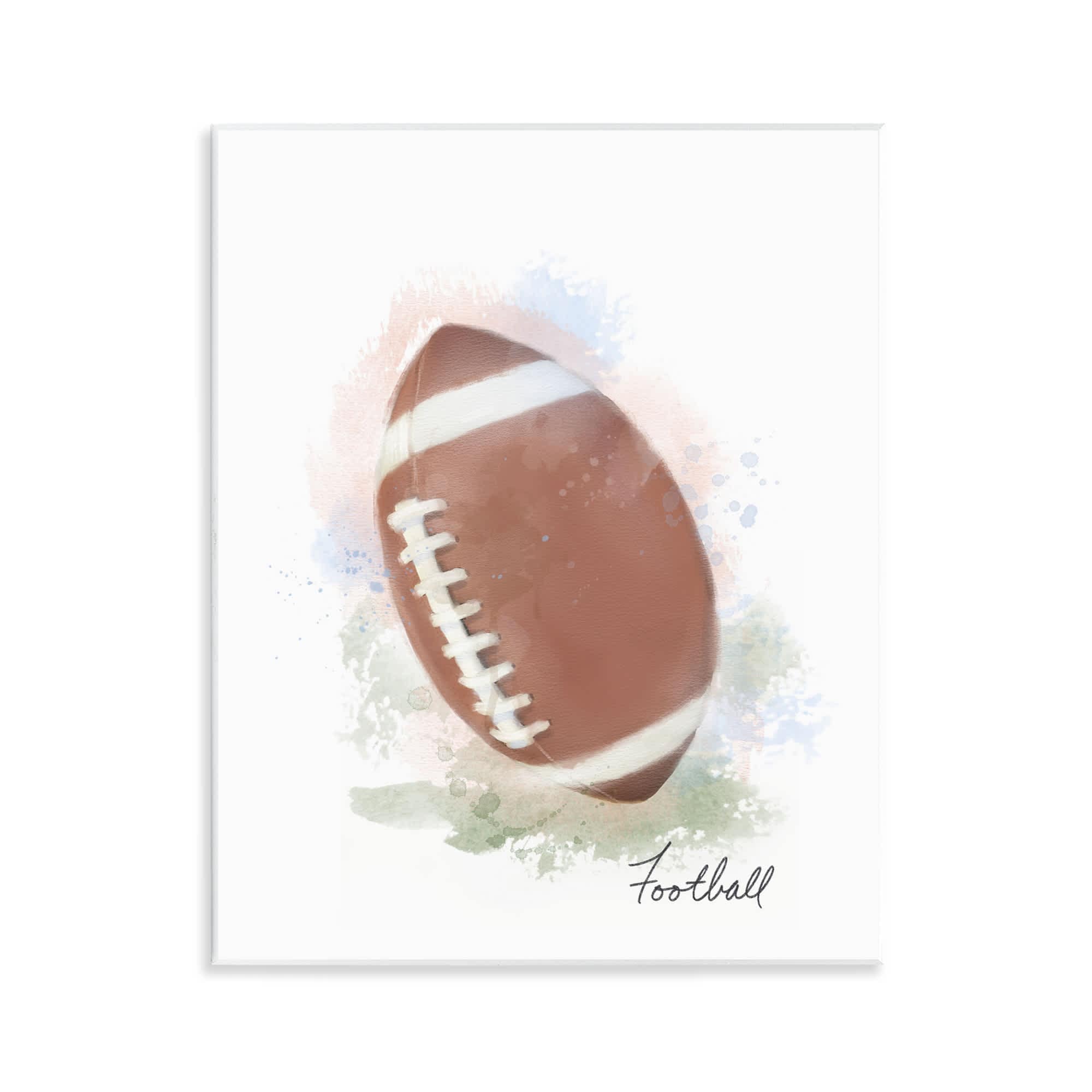 Stupell Industries BS-093-WD-11X14 Soft Pastel Football Wall Plaque Art By Matthew Piotrowicz 11 x 14