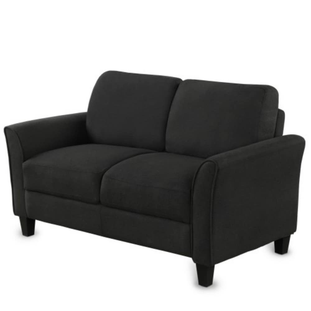 CASAINC 53.7-in Modern Black Linen 2-seater Loveseat at Lowes.com