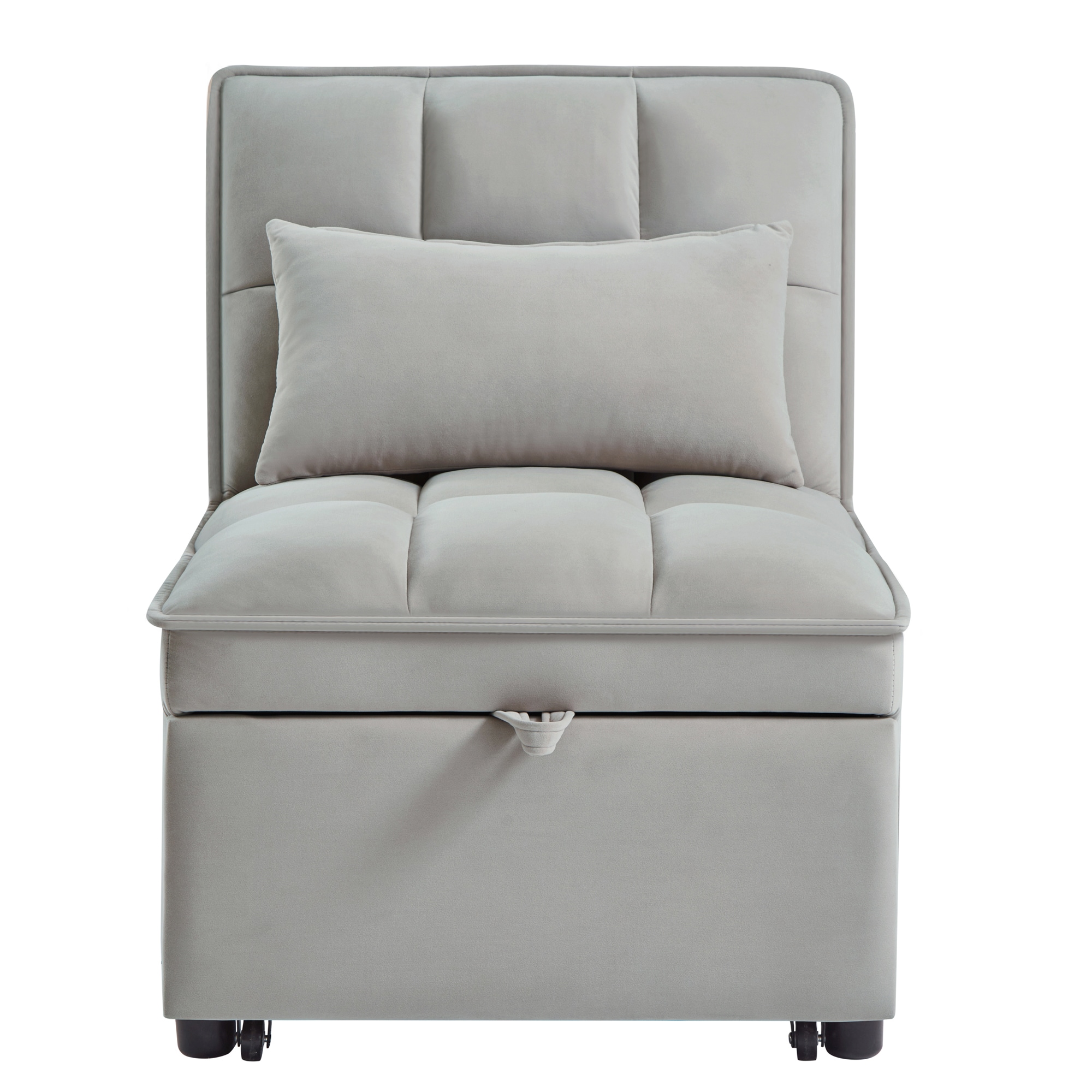 Bybafun YD3800007 Gray Contemporary/Modern Velvet Sofa bed