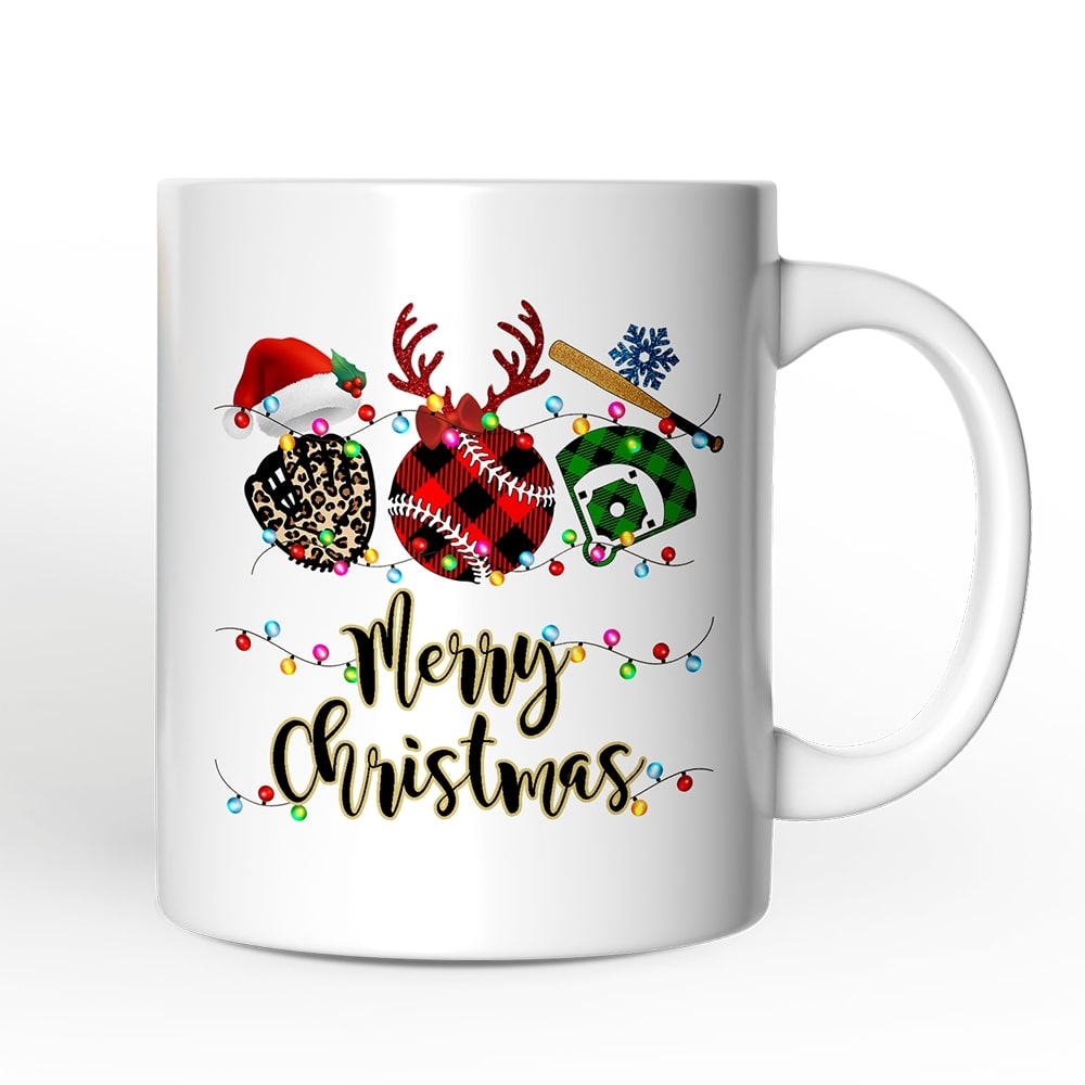 OrnamentallyYou Baseball Buffalo Plaid Christmas Mug Team and Coaches Gift #NPCM161