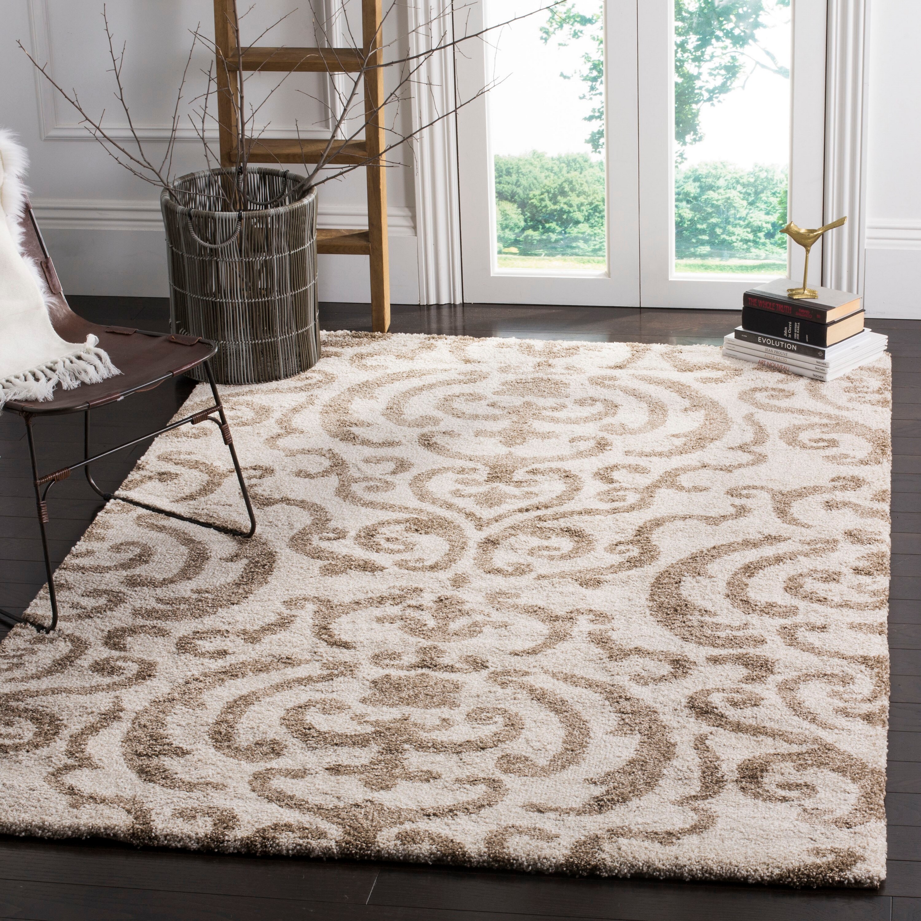 Safavieh 9 x 12 Cream/Beige Indoor Damask Area Rug at Lowes.com