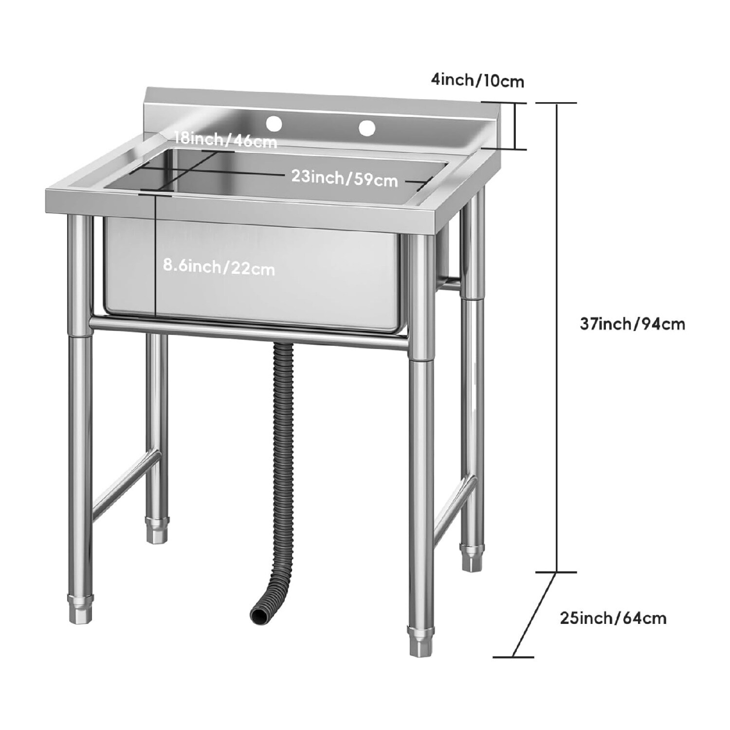Qeetex GGL-PHO-125CYKBD Bar-Prep-Sinks - View #2