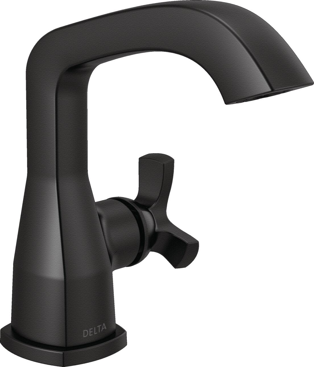 Delta 5766-BLLPU-DST Stryke Matte Black Single hole 1-handle WaterSense Low-arc Residential Handle Bathroom Sink Faucet with Deck Plate