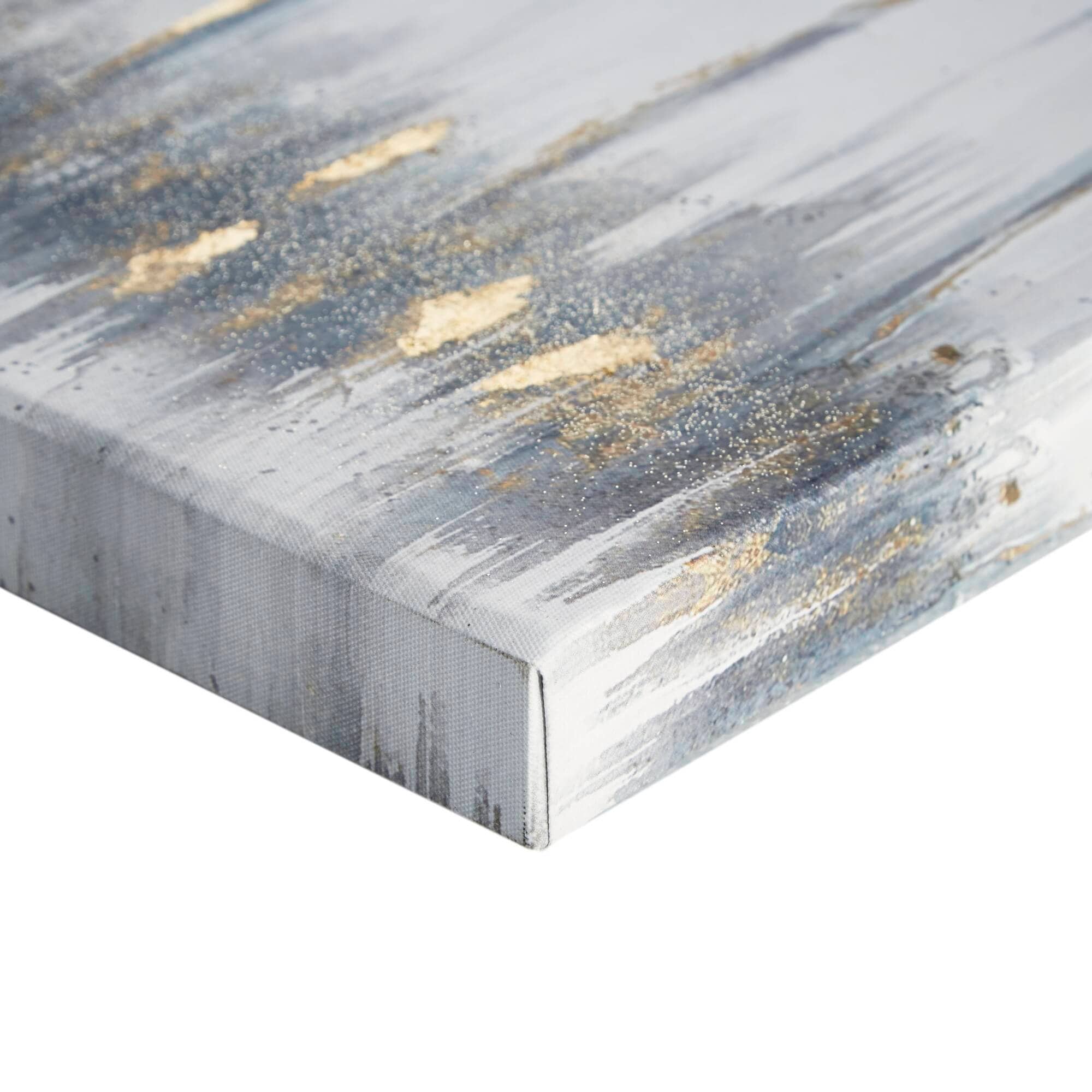 Nordic Gold Trim Blue and Gray Forest Canvas Art Set