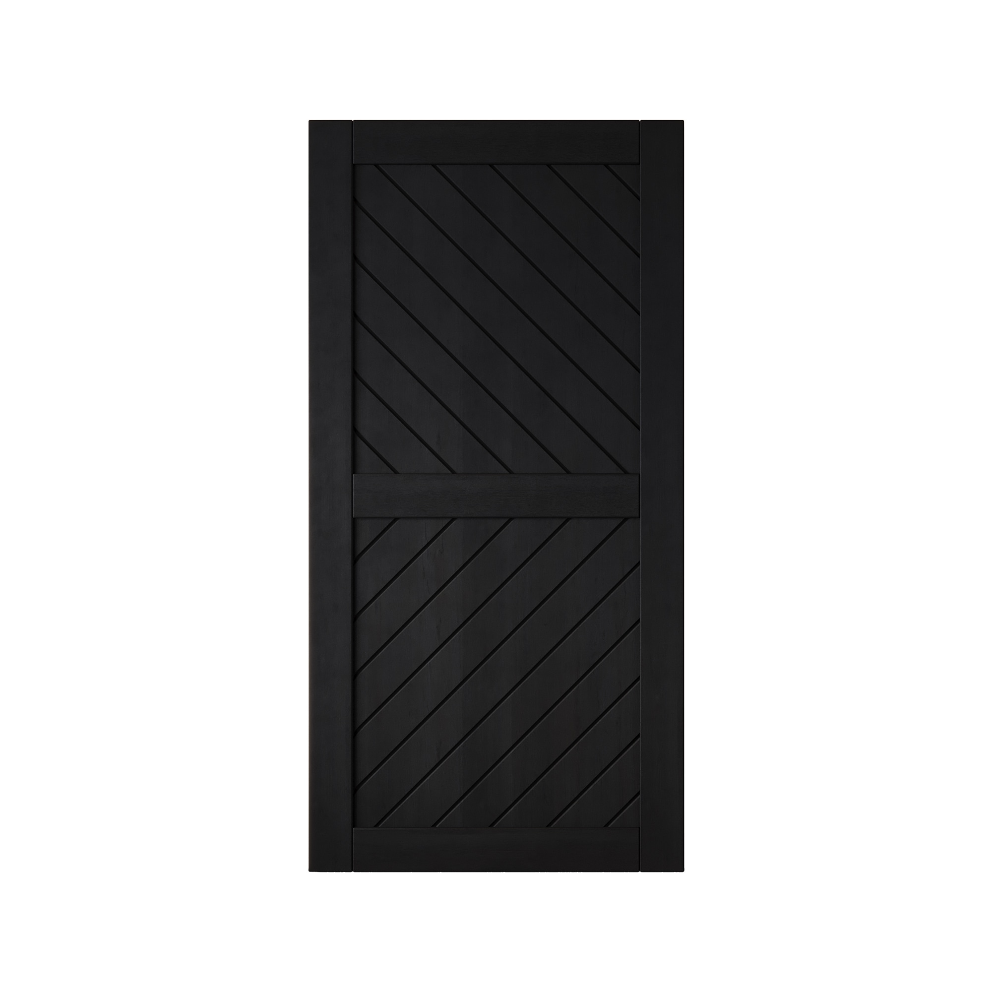 HOMACER XT4-3280-BK 32-in x 80-in Black Prefinished Non-standard Pine Wood Solid core Single Barn Door (Hardware Not Included)