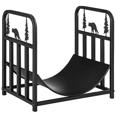 Iron Steel Curved Firewood Rack Fireplace Log Wood Storage Holder for Indoor Outdoor, Bronze 18 Iron Steel Curved Firewood Rack Fireplace Log Wood Storage Holder for Indoor Outdoor, Bronze 18