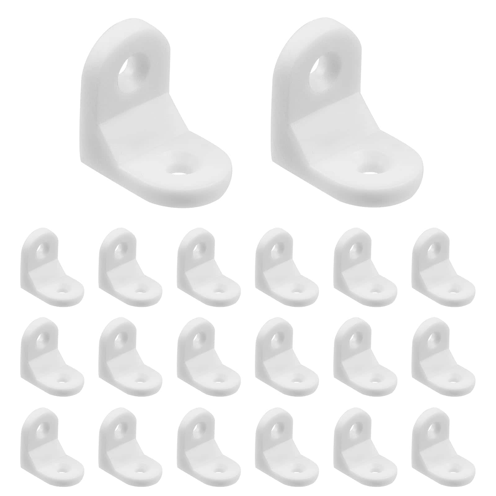 Ahfiwaso  Plastic L Bracket Corner Braces White 90 Degree Angle 24mm by 24mm by 17mm Pack of 20 durable home and garden accessory designed for