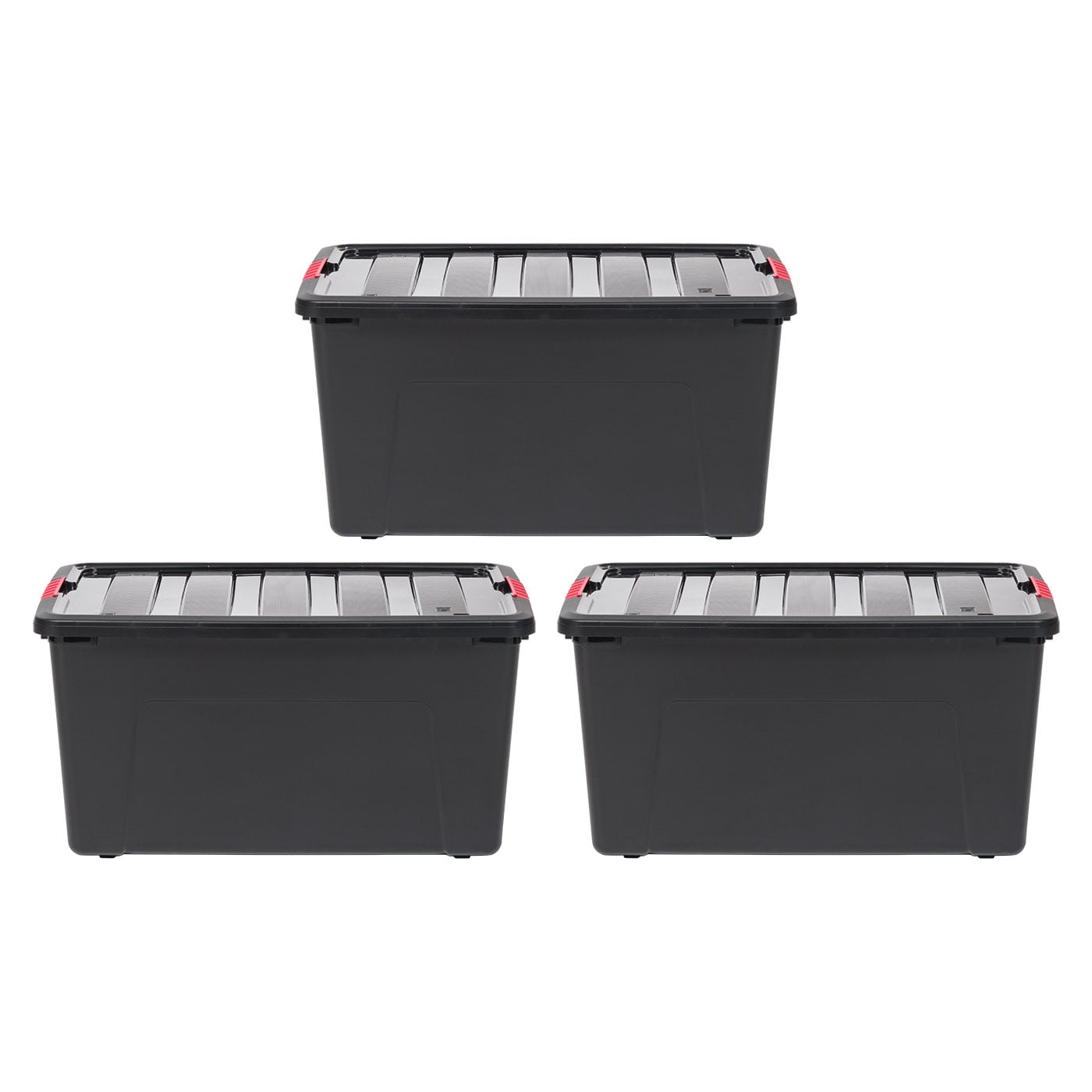 IRIS 4-Pack Large 11.75-Gallons (47-Quart) Black Heavy Duty Tote with  Latching Lid in the Plastic Storage Containers department at