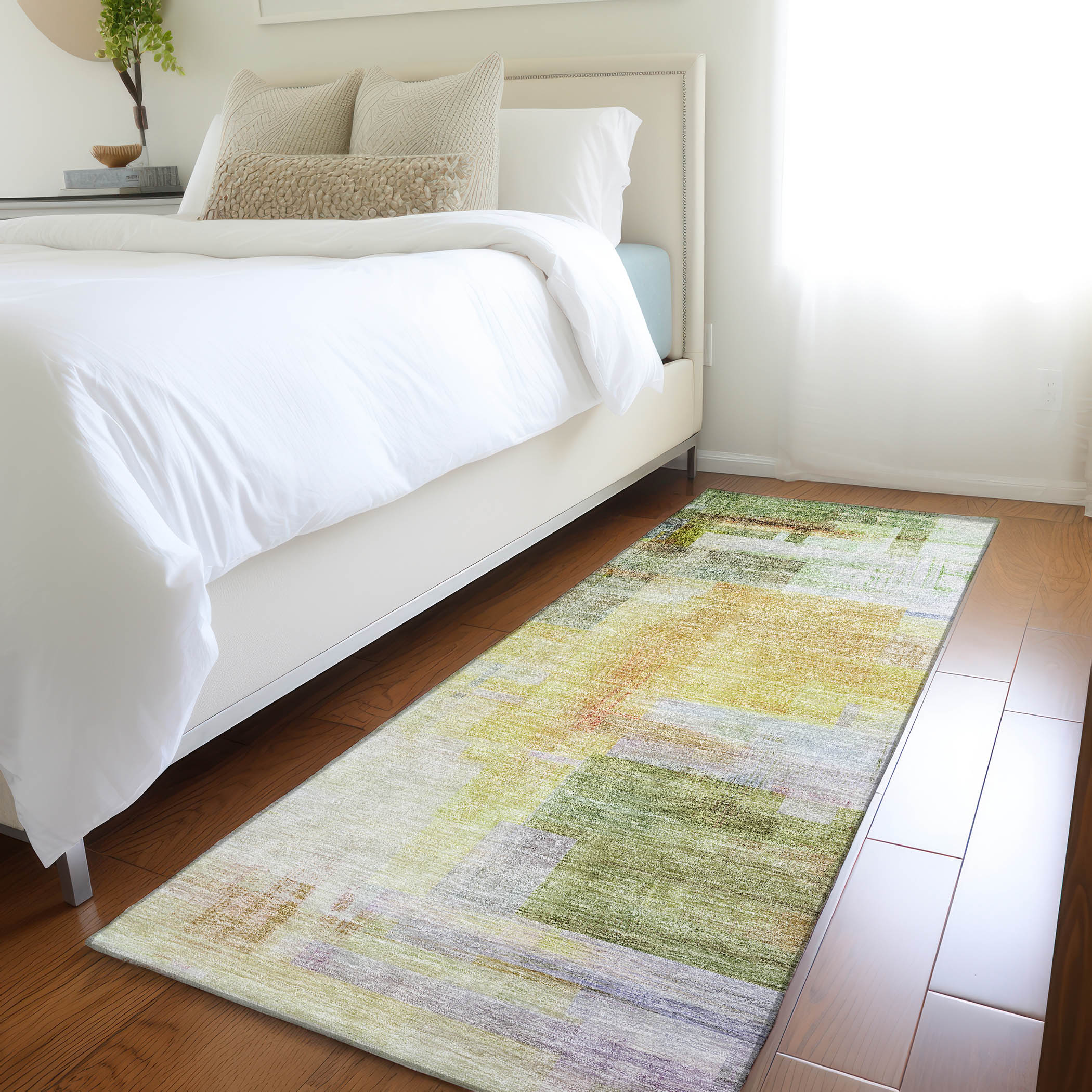 Addison Rugs ACN1067GE2X8 Chantille ACN1067GE 2 x 7 (ft) Polyester Green Rectangular Indoor/Outdoor Geometric Machine washable Runner rug