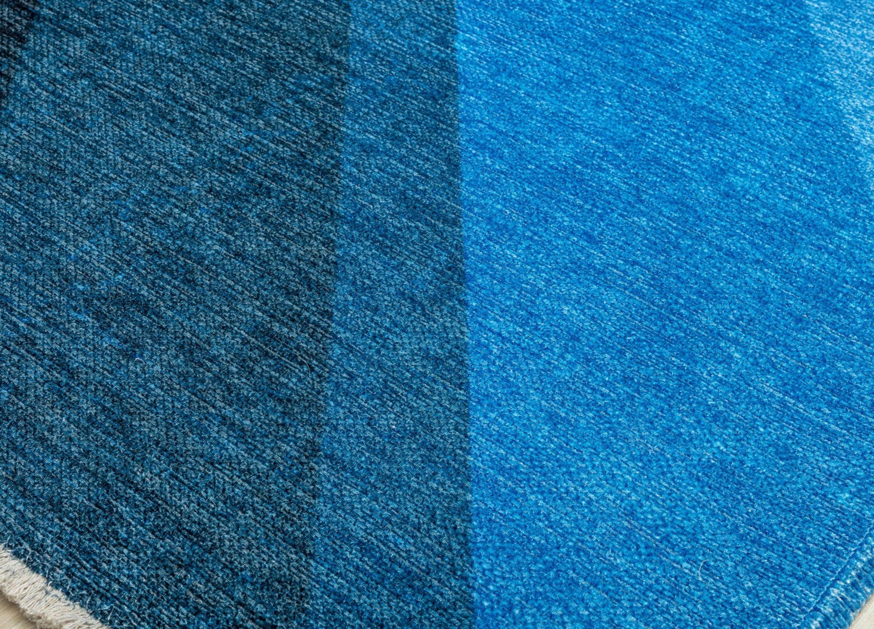 Maisie True Blue Geometric Flat Woven Area Rug