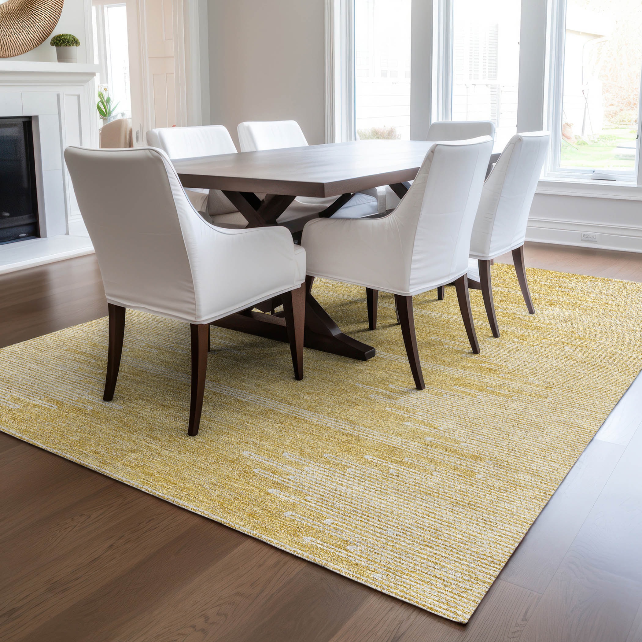 Addison Rugs ACN647GO30X46 Chantille ACN647GO 2 x 3 (ft) Polyester Gold Rectangular Indoor/Outdoor Abstract Machine washable Area rug