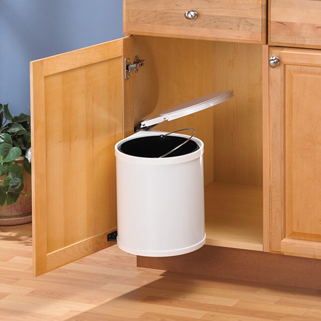 Knape & Vogt 3-Gallon White Plastic Trash Can with Lid Knape & Vogt 3-Gallon White Plastic Trash Can with Lid