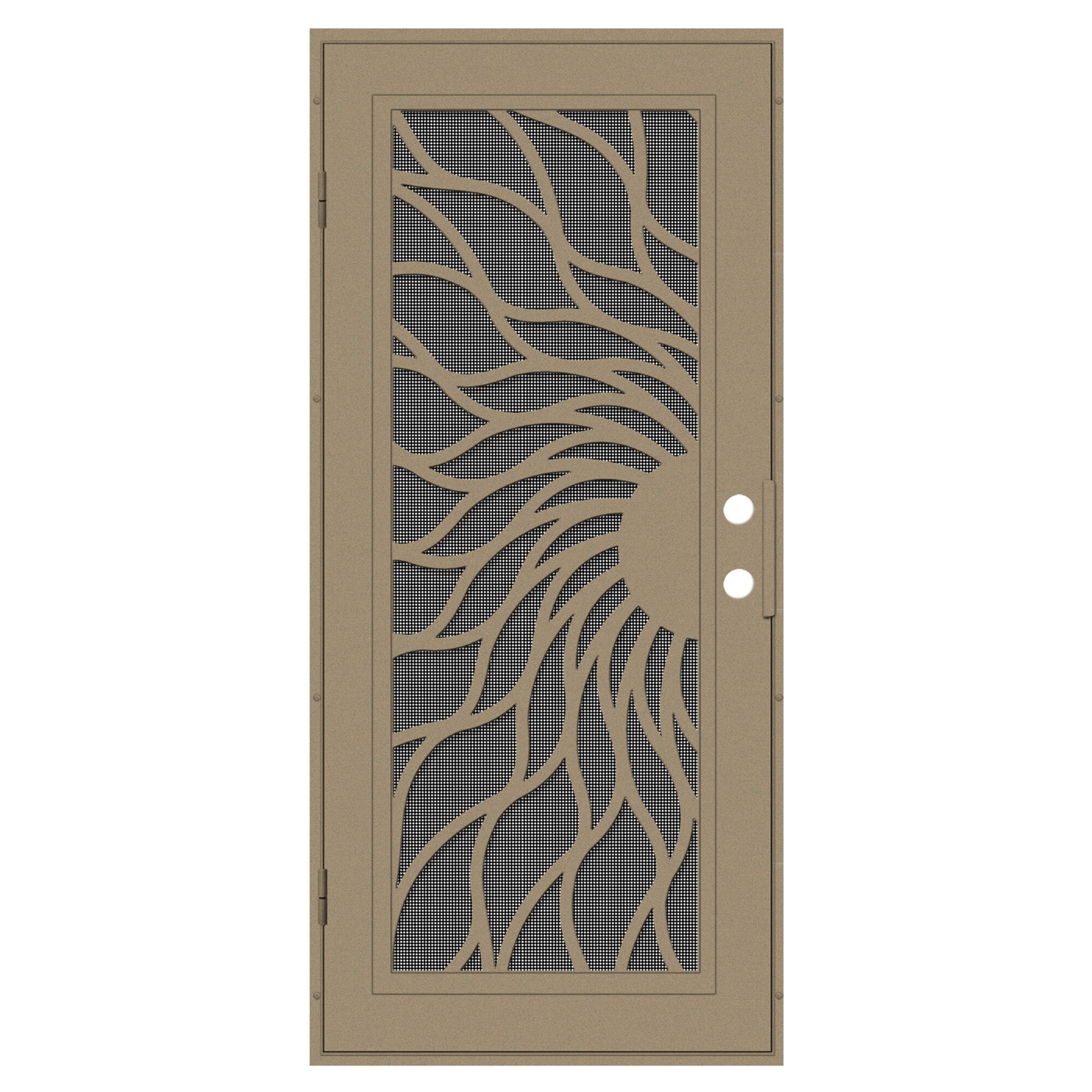 TITAN Premium Aluminum Security Door 30-in x 80-in Desert Sand Aluminum Surface Mount Right-Hand Outswing Security Door with Black Screen in Brown -  3S2001CL2DT00A