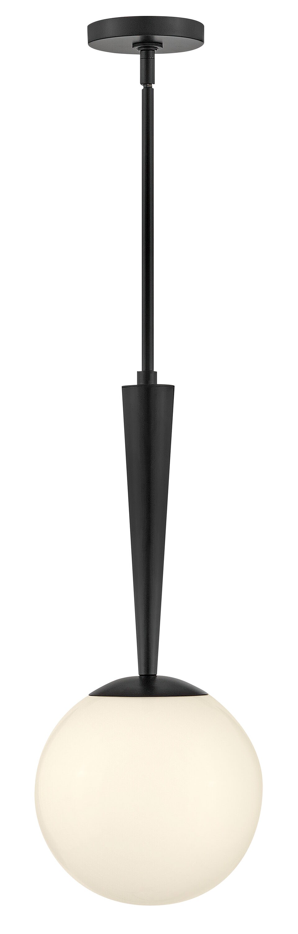 Lark 83507BK Izzy Black Modern/contemporary White glass Globe Medium Hanging Pendant light