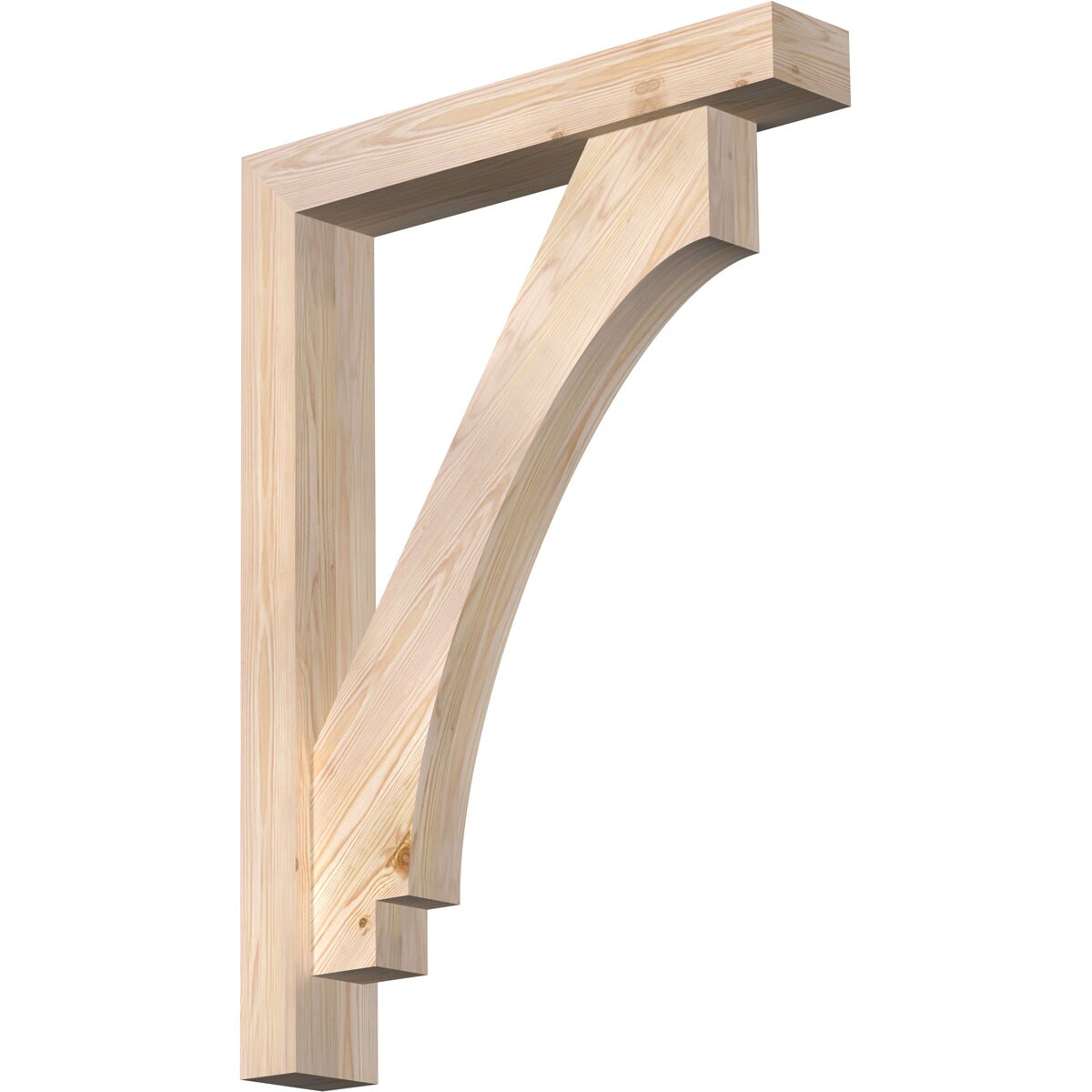 Ekena Millwork 1462960 Imperial block smooth bracket with offset brace Douglas Fir Wood Standard Bracket