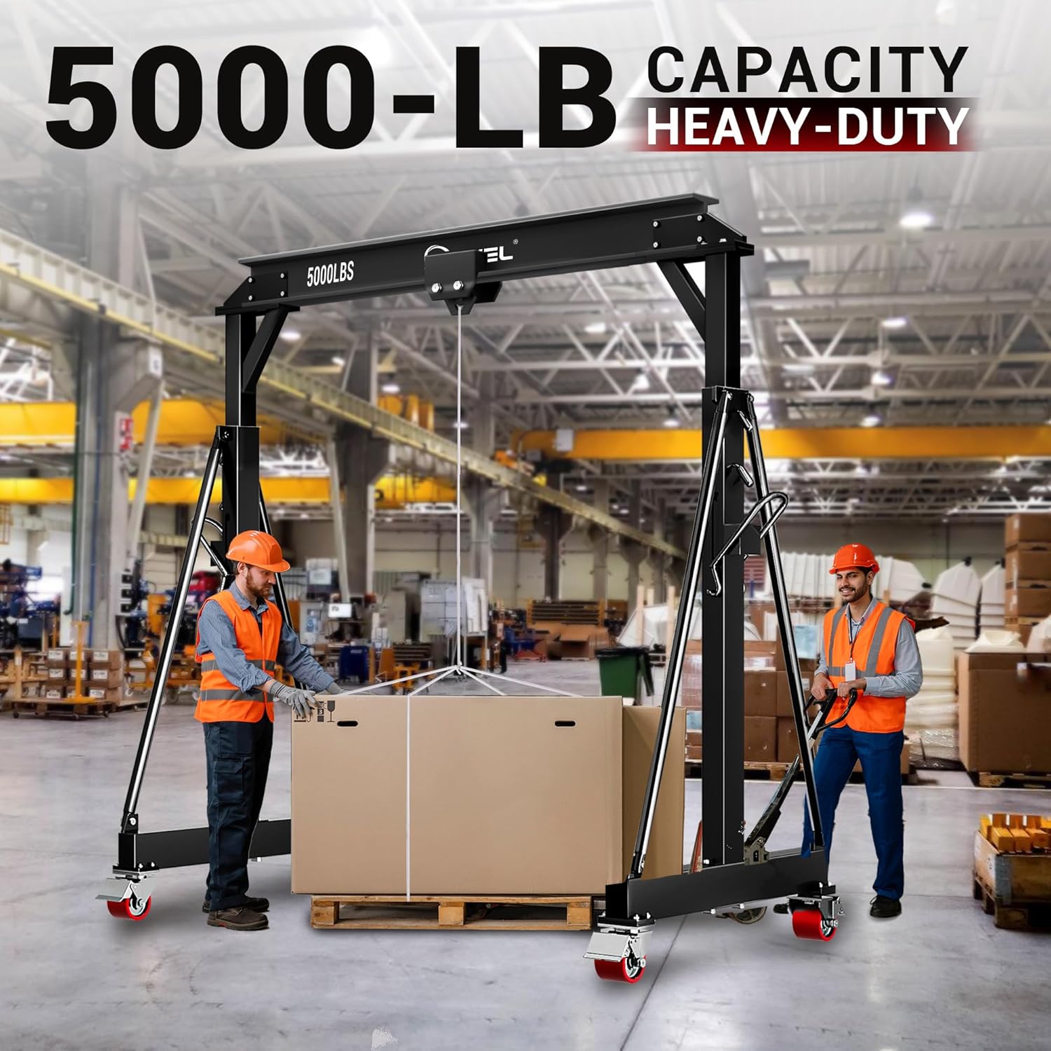 Silvel 5000Lb Gantry Crane 2 Ton 9.06FT Maximum Capacity Width