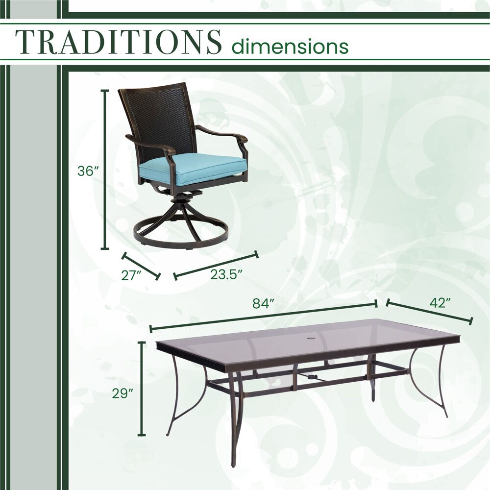 Hanover TRADDNWB9PCSWG-BLU Patio-Dining-Sets - View #4