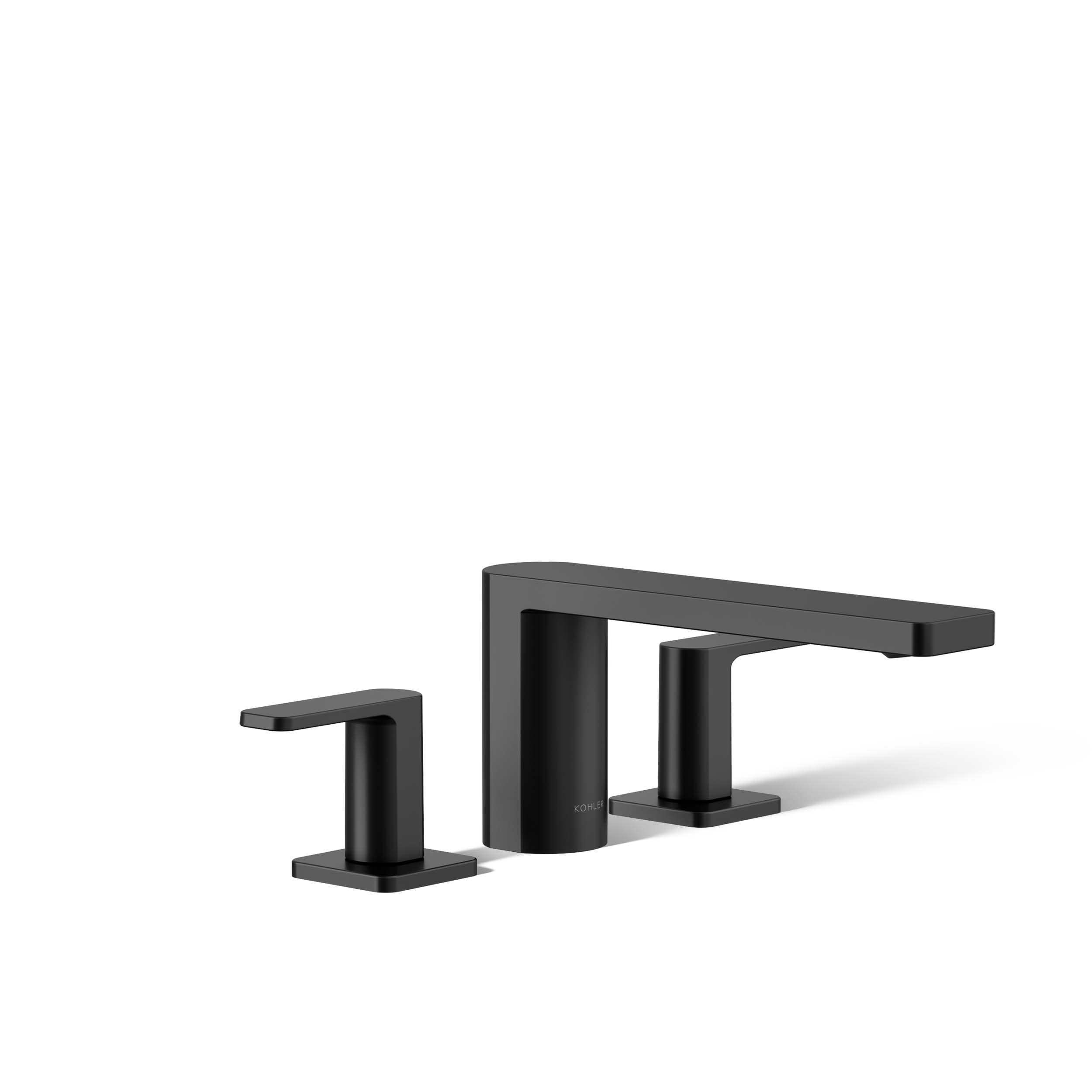 KOHLER K-27121-4-BL Black Widespread 2-handle Low-arc Residential Handle Bathroom Sink Faucet