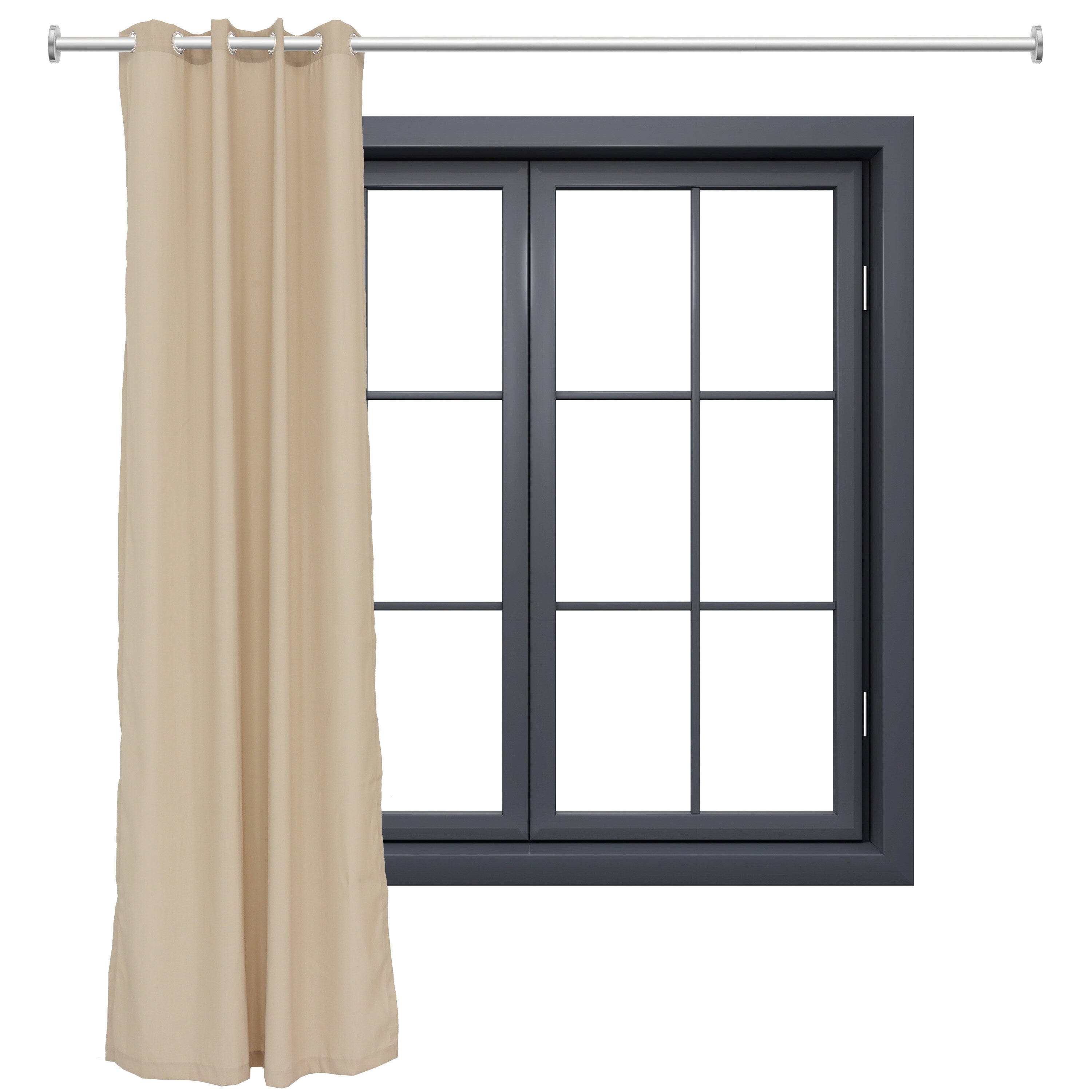 Sunnydaze Decor SNR-450 120-Inches Outdoor Beige Light filtering Grommet Single curtain panel