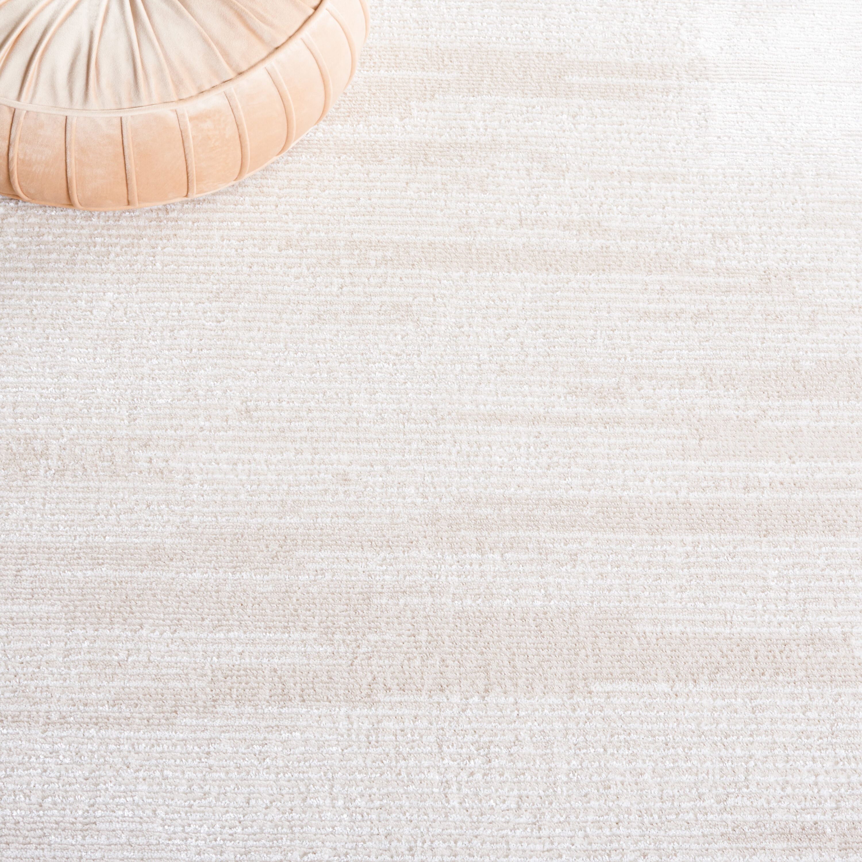 Ivory Beige Hand-Knotted Synthetic Area Rug 5'3" x 7'6"