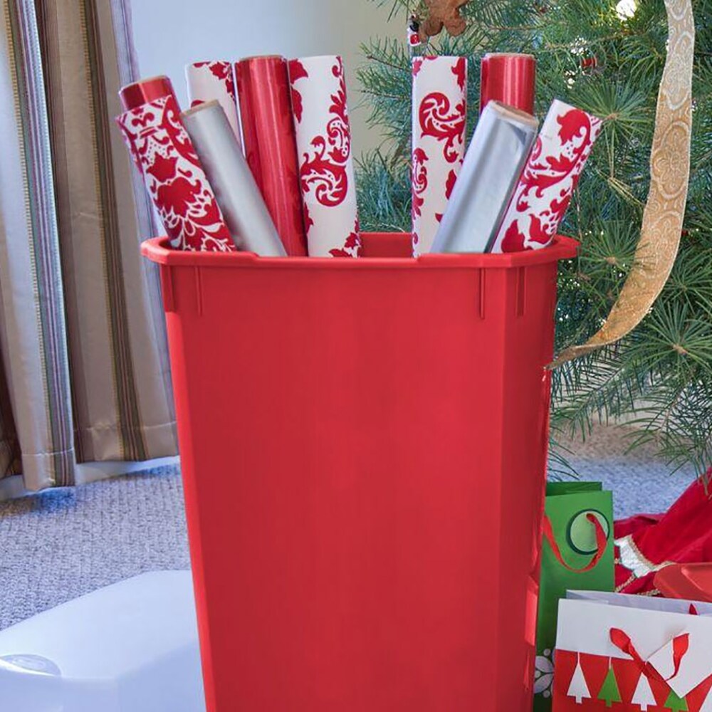 Santa's Bags 9-in x 40-in 12-Roll Red Wrapping Paper Storage
