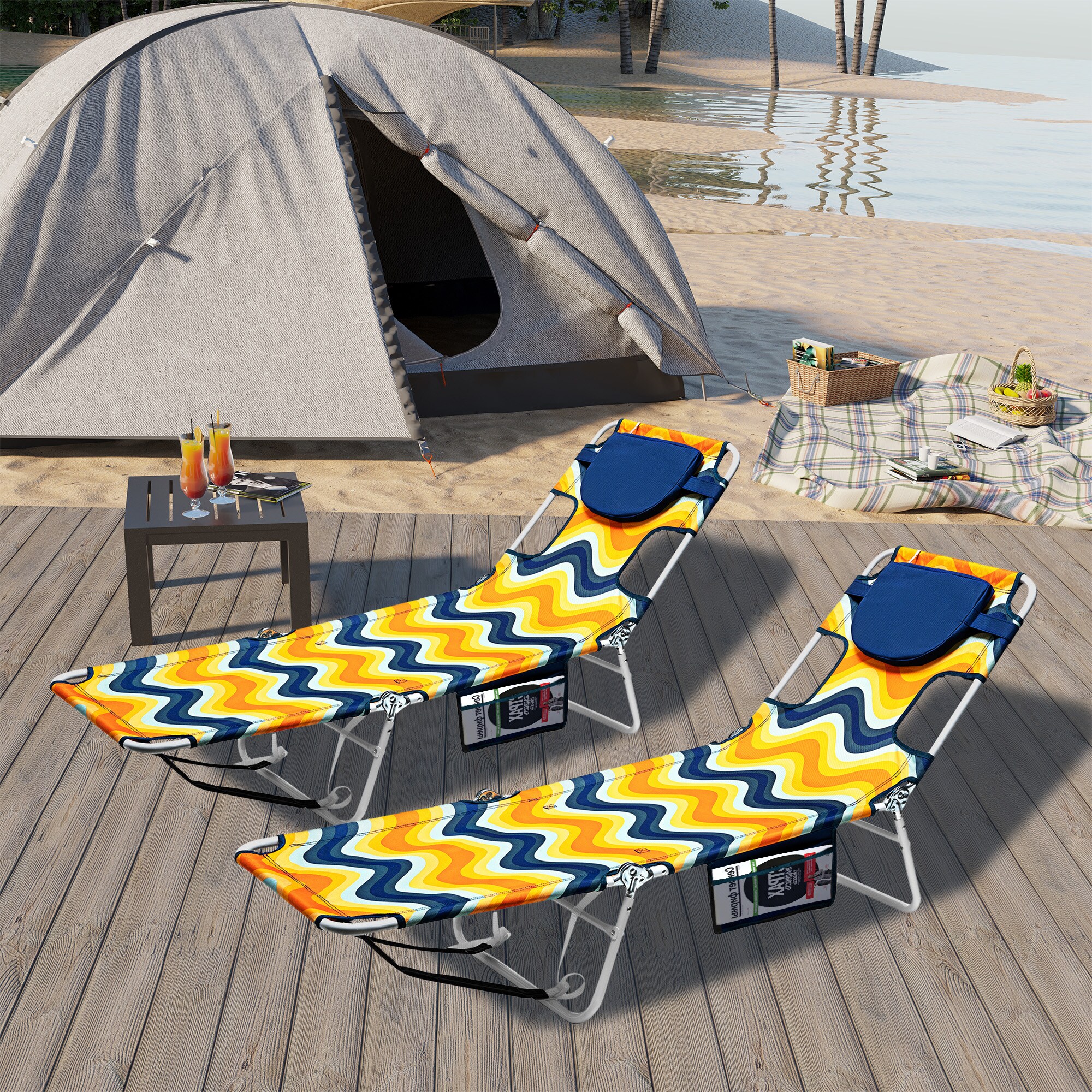 Clihome CL-P2AB2025XOG1 Beach-Camping-Chairs - View #3