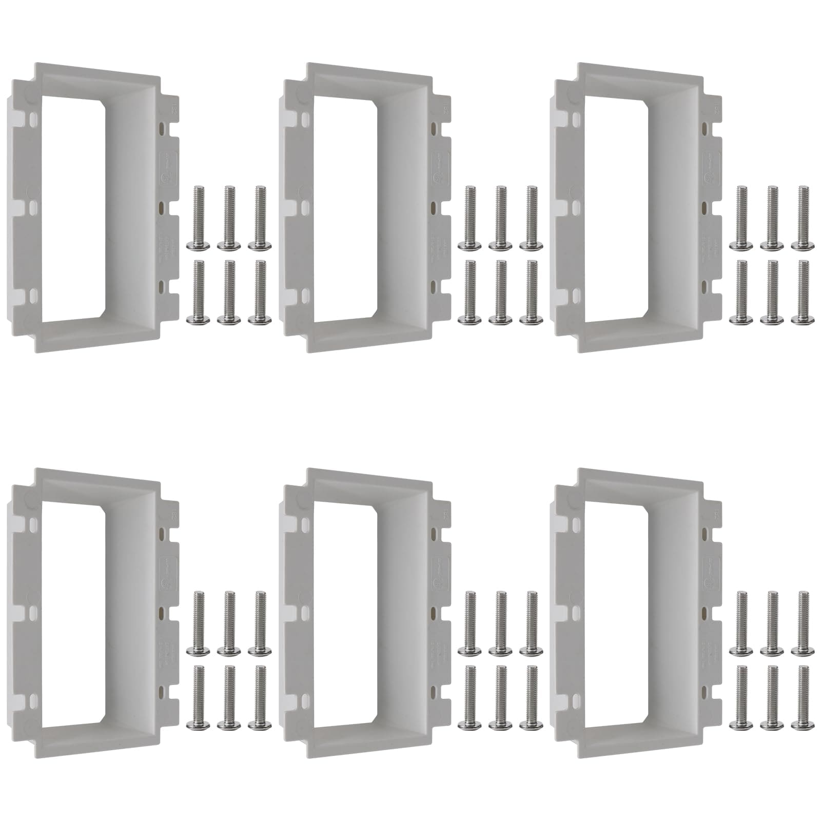 Aoibox  3 Gang Non Metallic Electrical Box Extender ETL Listed 2 Hour Fire Rated NEC Code 6 Pack Indoor Outlet