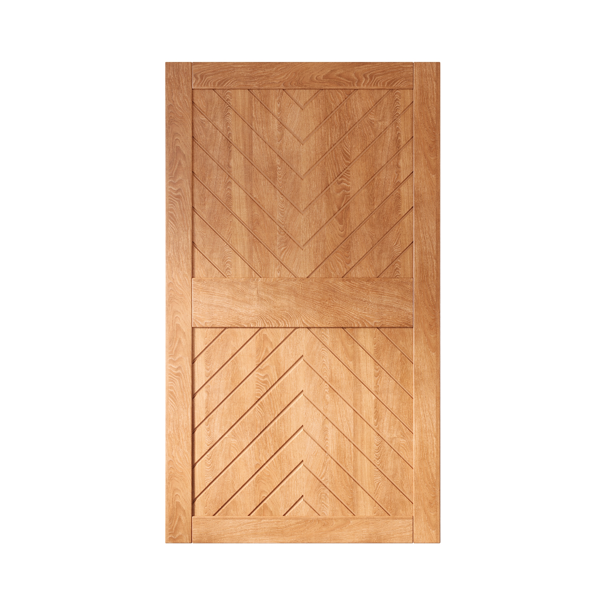 HOMACER JT4-4884-EA 48-in x 84-in Early American Herringbone Pine Wood Solid core Single Barn Door (Hardware Not Included)